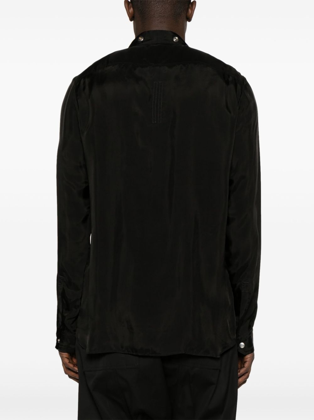 V-neck satin-finish shirt - 5