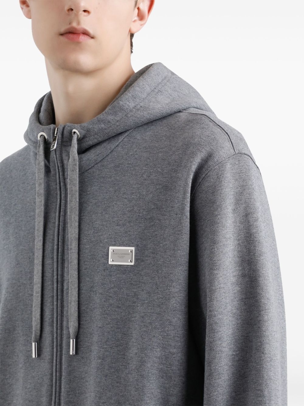 zip-up cotton hoodie - 5