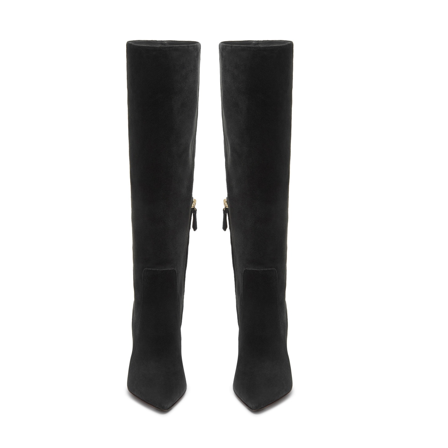 Women's black suede high-heel boot - 3