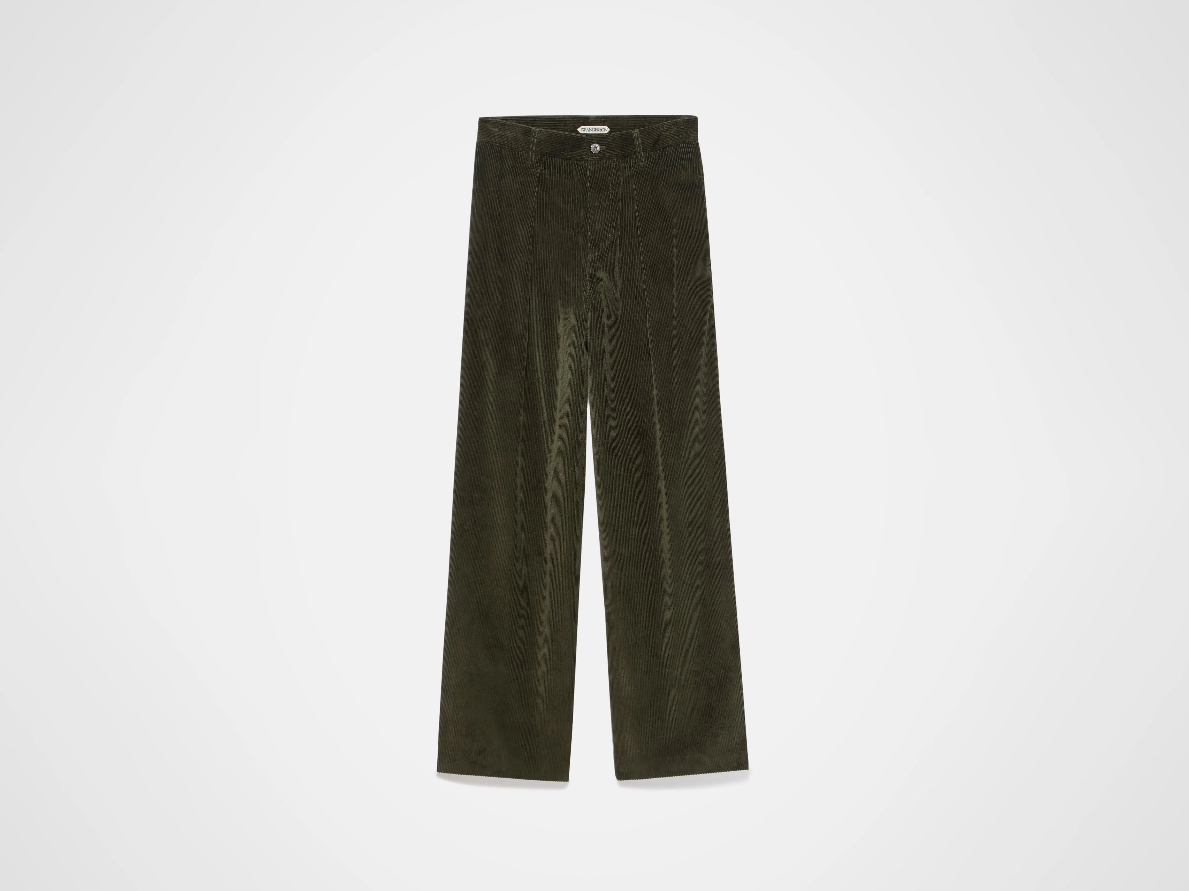 SINGLE PLEAT TROUSERS IN MOSS - 1