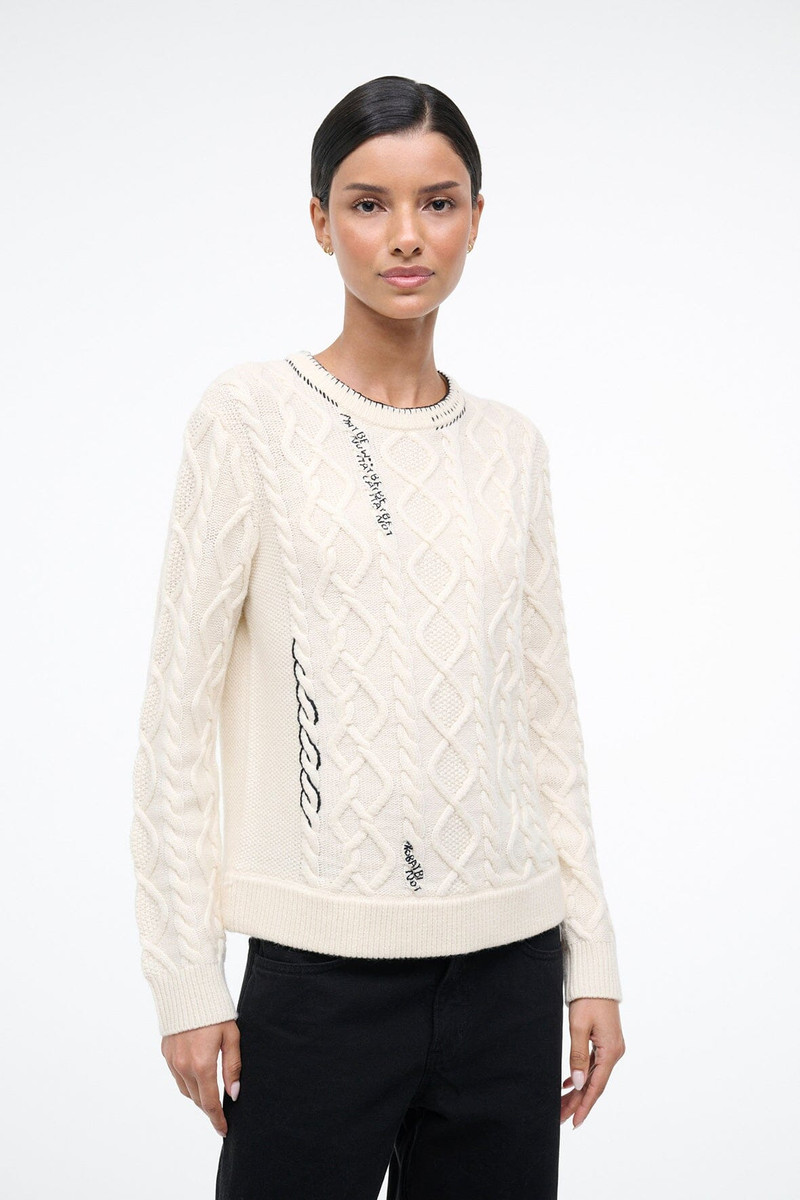 STAUD MORRIS SWEATER IVORY 7