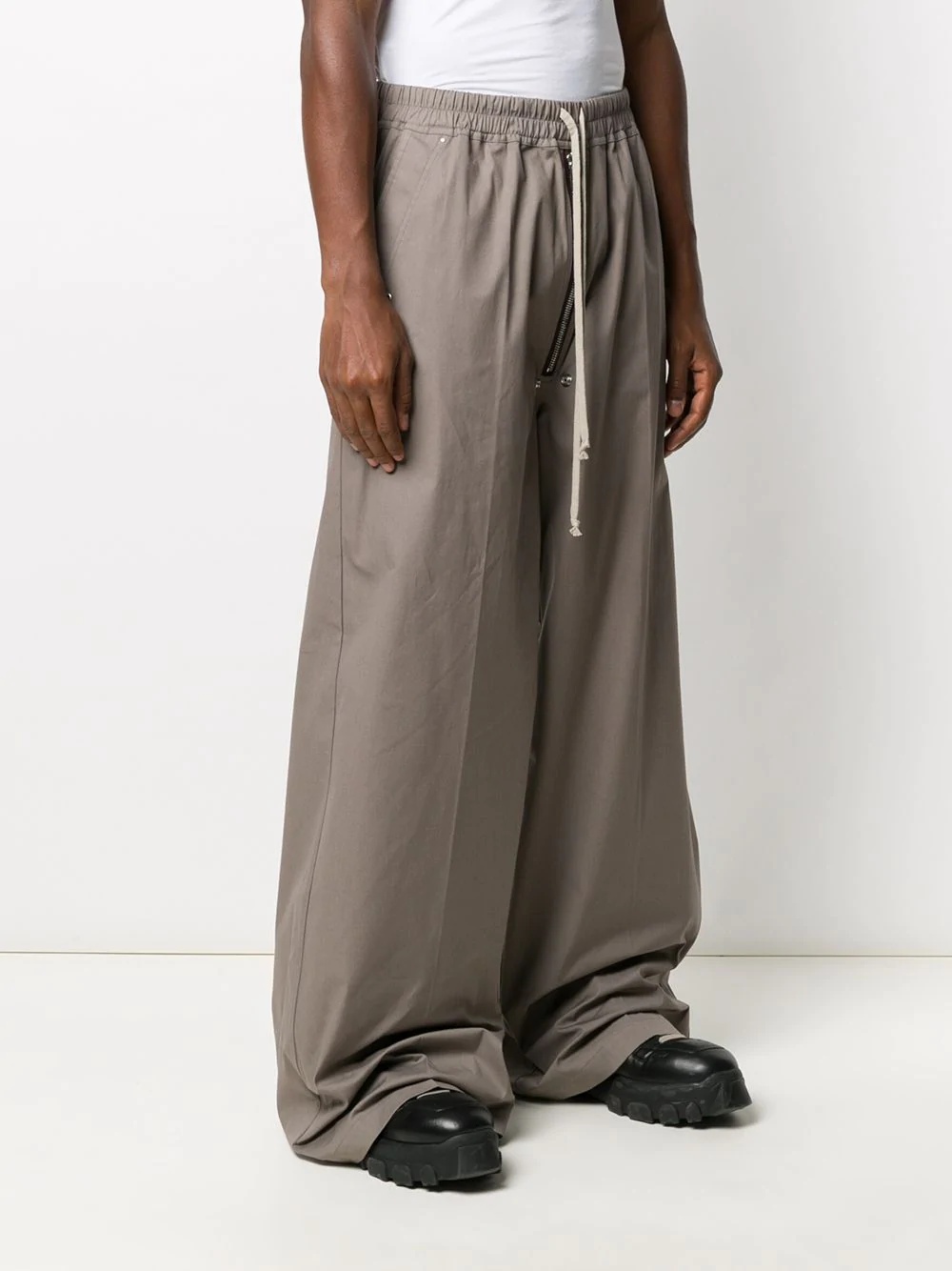 wide-leg drawstring trousers - 3