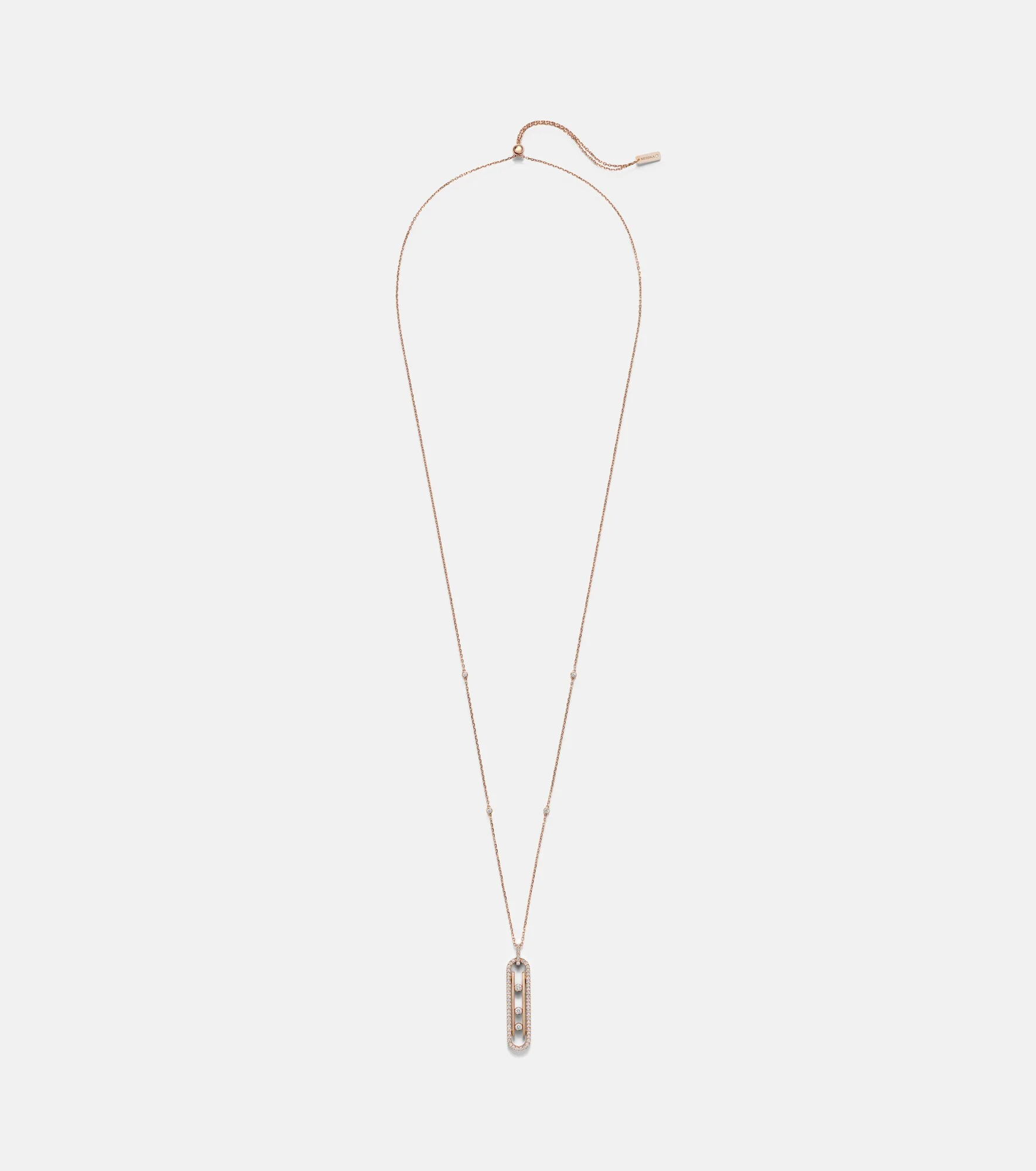 Move 10th 18kt rose gold pendant necklace with diamonds - 1