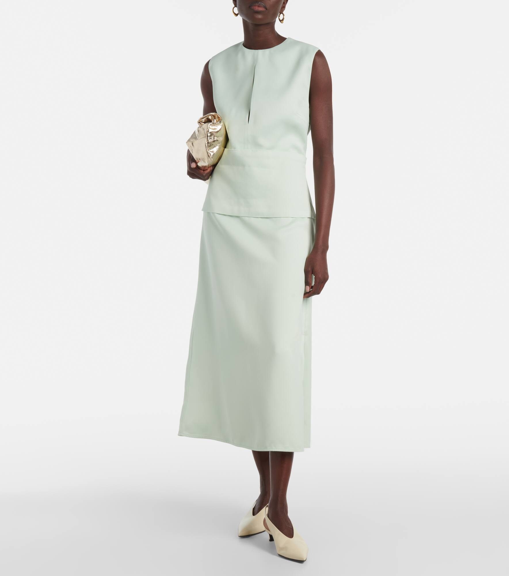 Cutout satin midi dress - 5