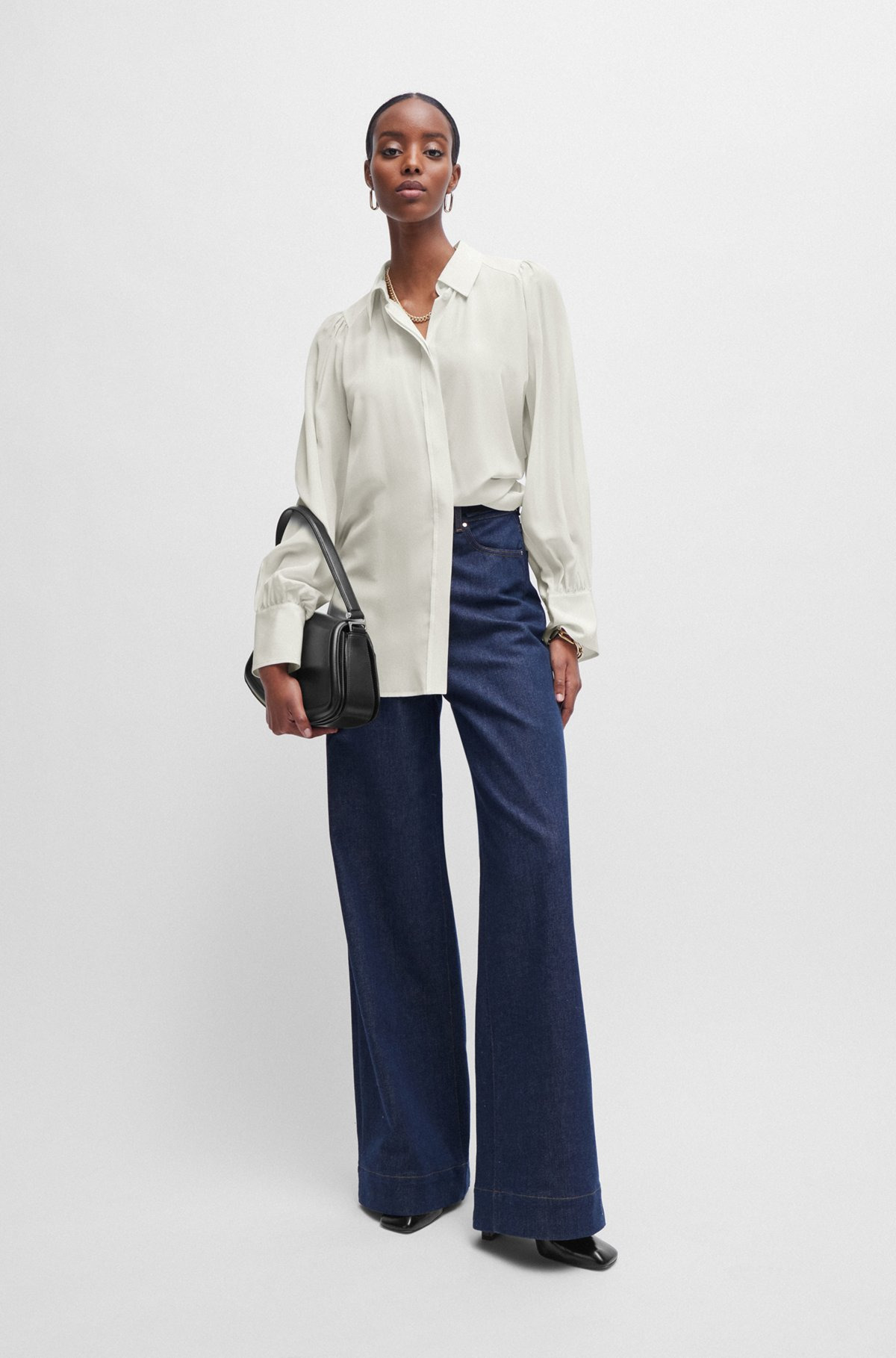 RELAXED-FIT BLOUSE IN WASHED SILK - 3