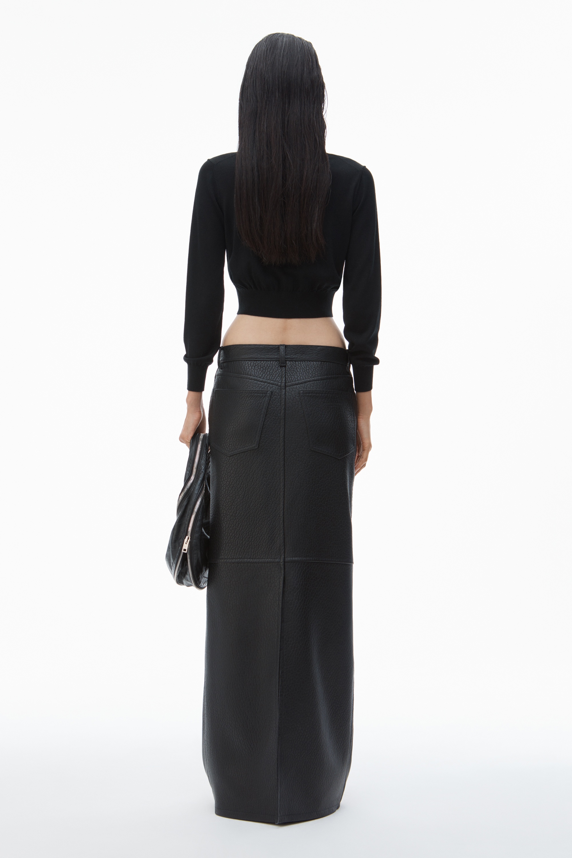 logo cropped cardigan in superfine merino - 4