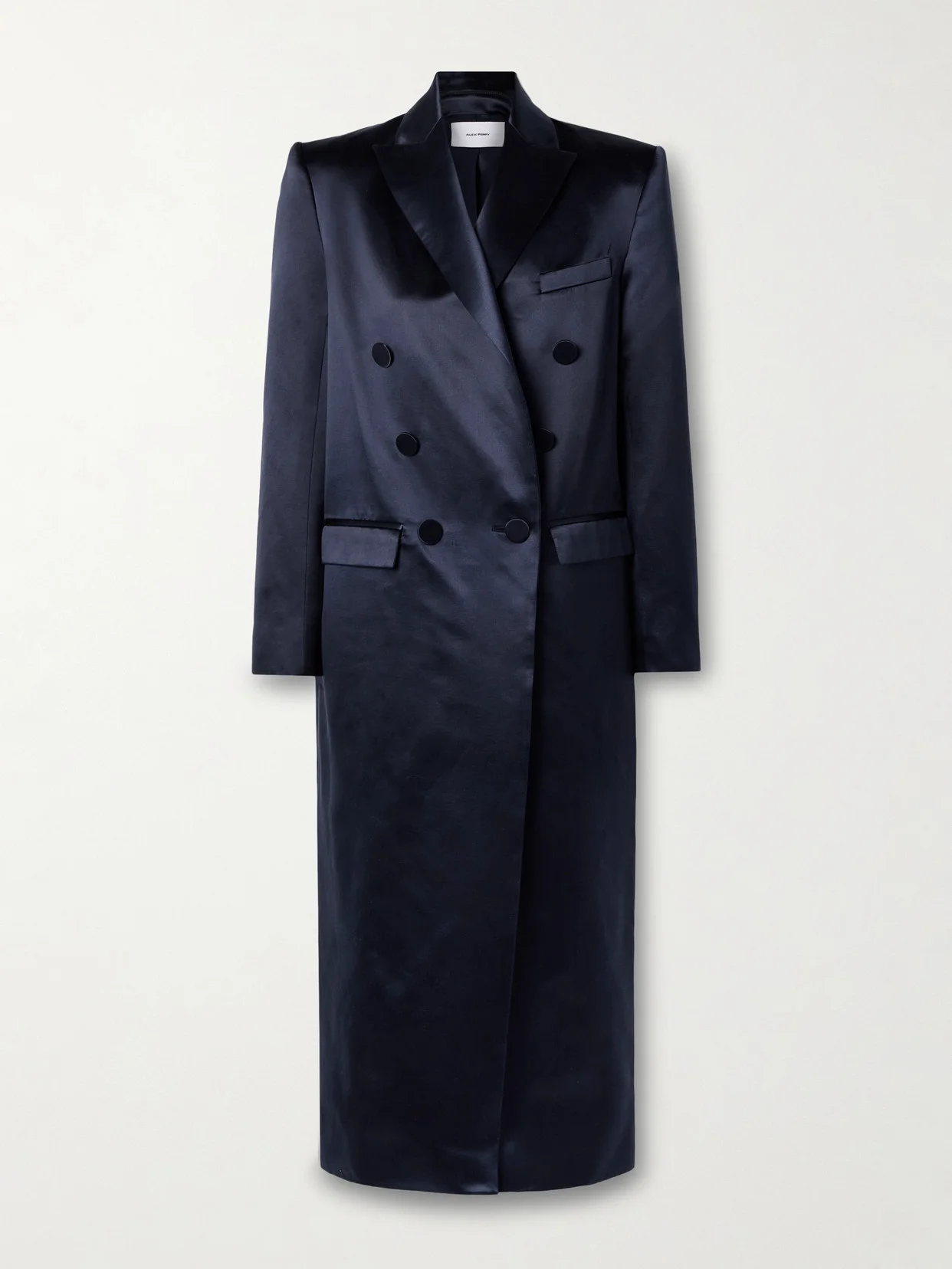 Double-breasted Cotton And Silk-blend Satin Coat - 1