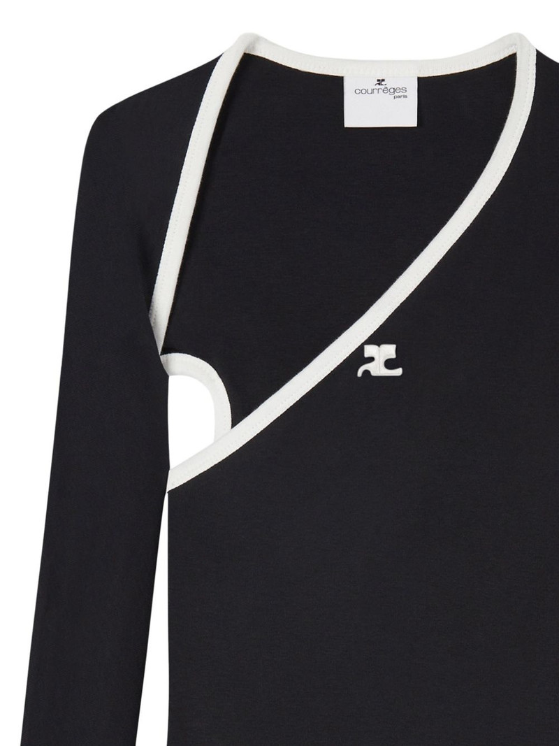 courrèges Slash contrast-trim T-shirt outlook