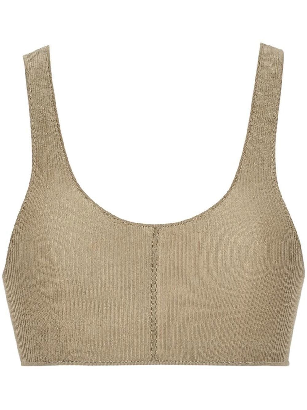 ribbed silk bralette - 1