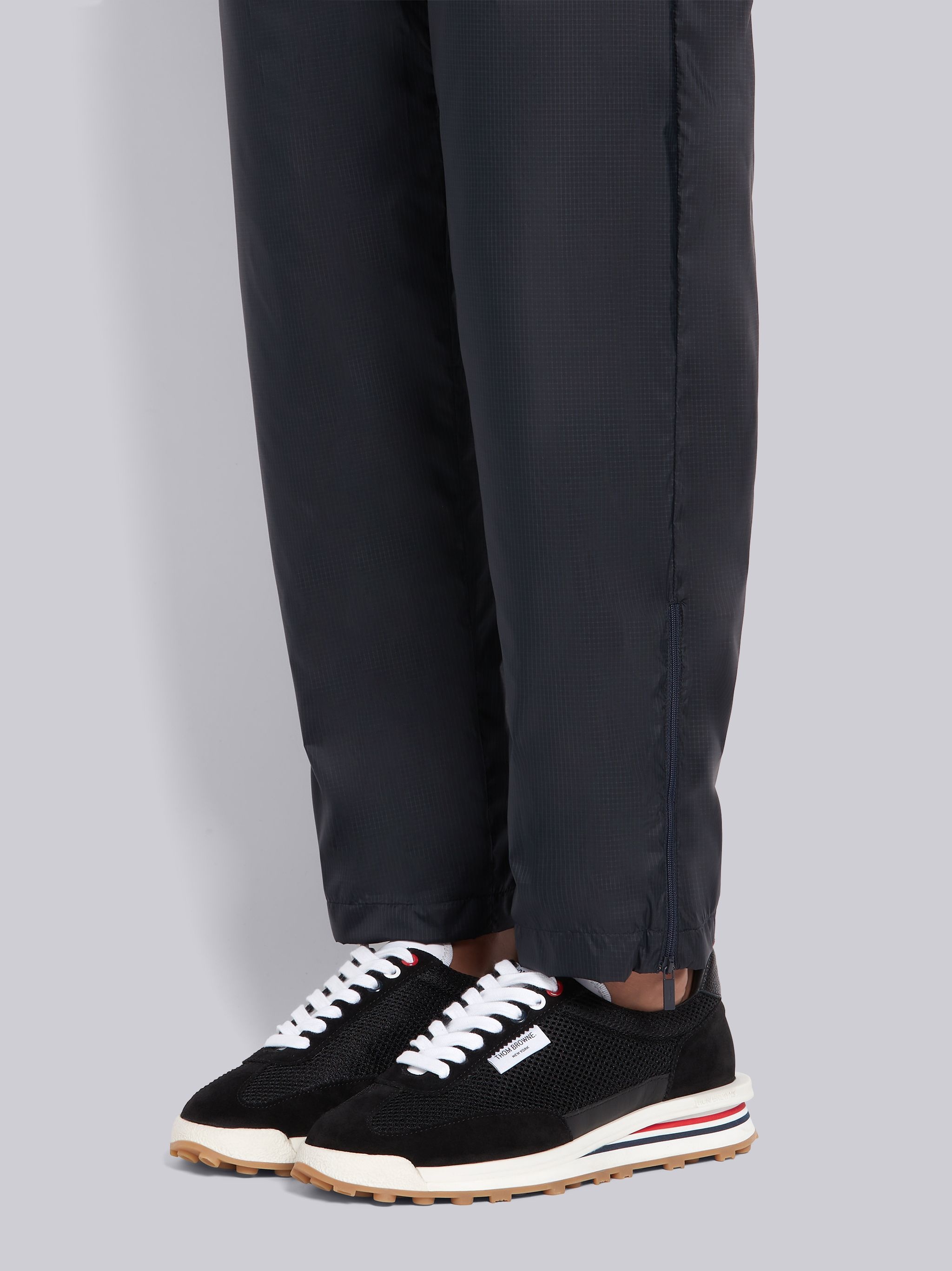 Navy Sheer Ripstop Straight Leg 4-Bar Track Pants - 6
