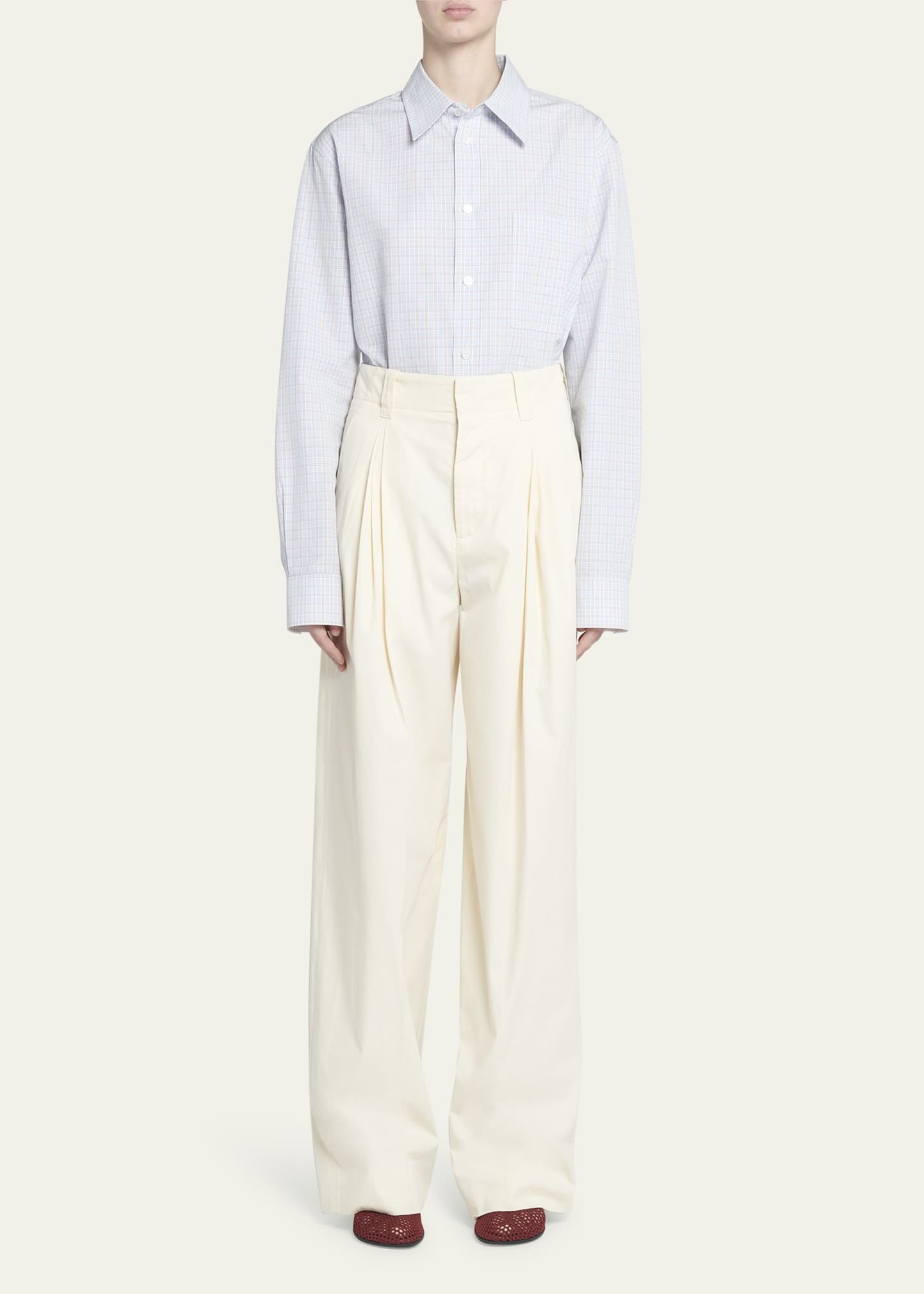 Woven Check Button Down Top - 2