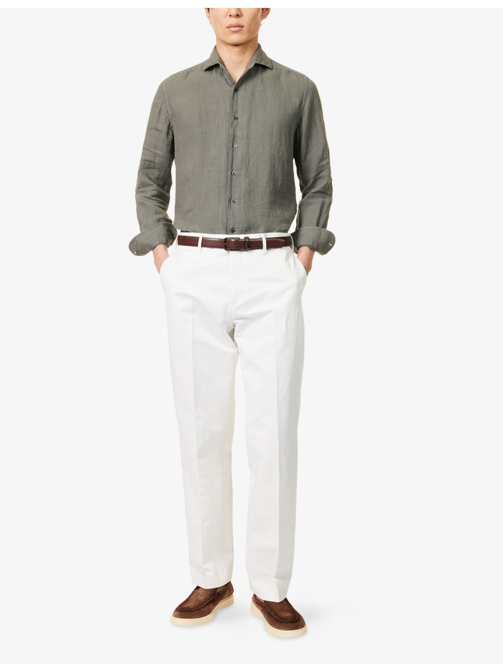 Long-Sleeve Regular-Fit Linen Shirt - 2