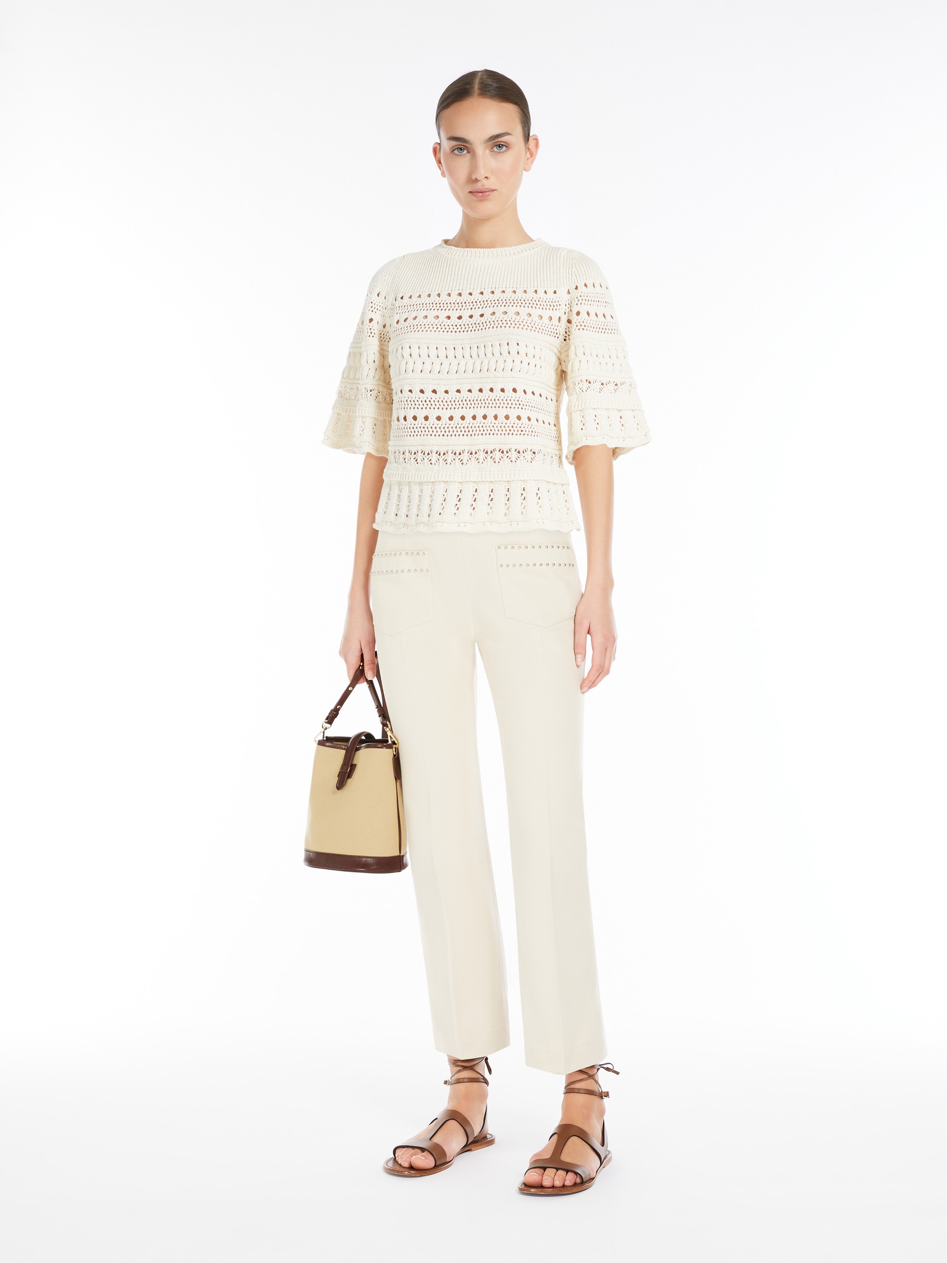 ASBURG1234 Crochet-knit cotton sweater - 2