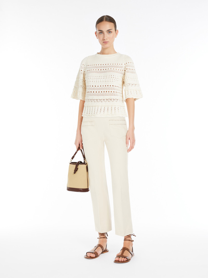 WEEKEND Max Mara ASBURG1234 Crochet-knit cotton sweater outlook