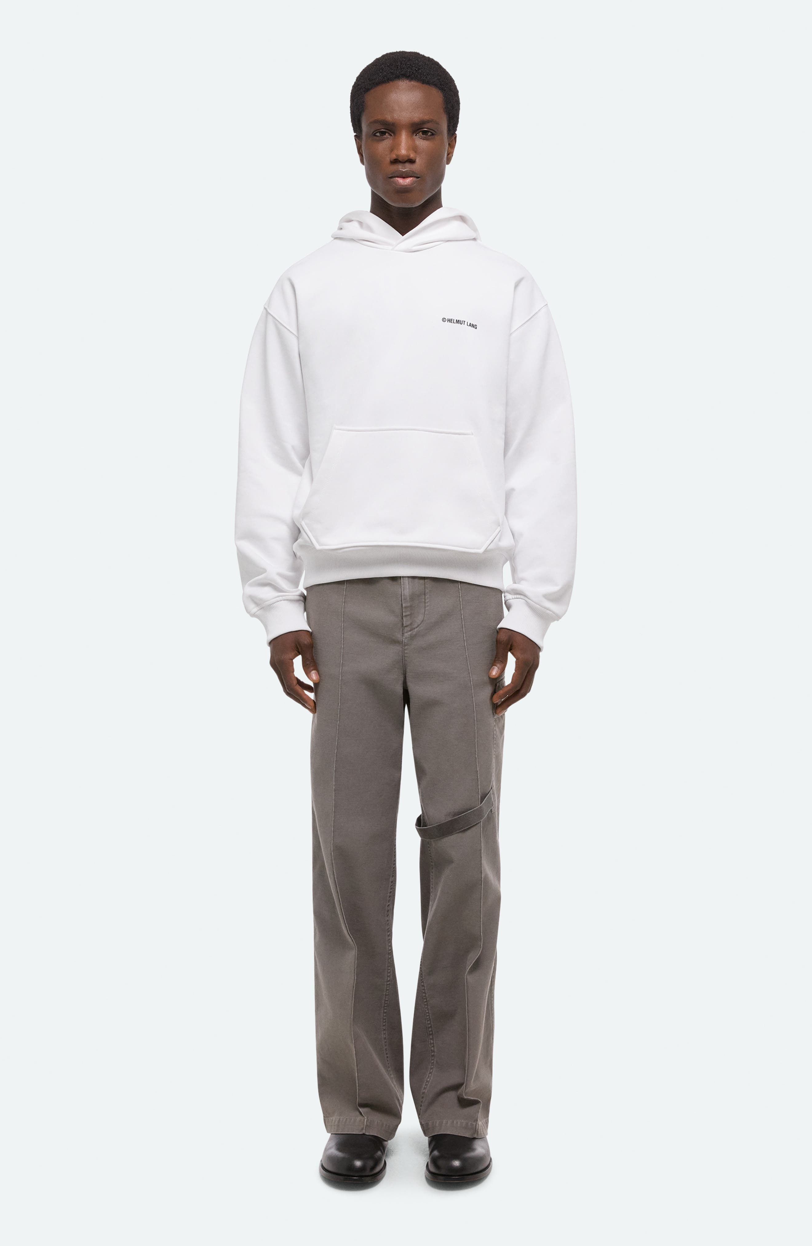 Helmut Lang Plastic Compact Cotton Graphic Hoodie in White at Nordstrom - 8