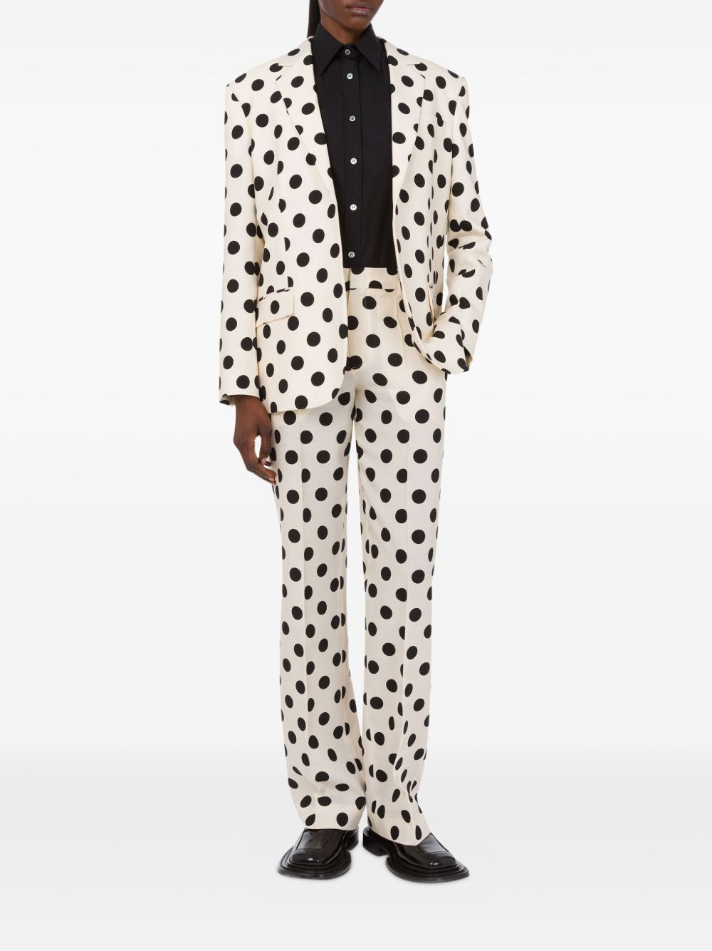 polka-dot wool trousers - 2