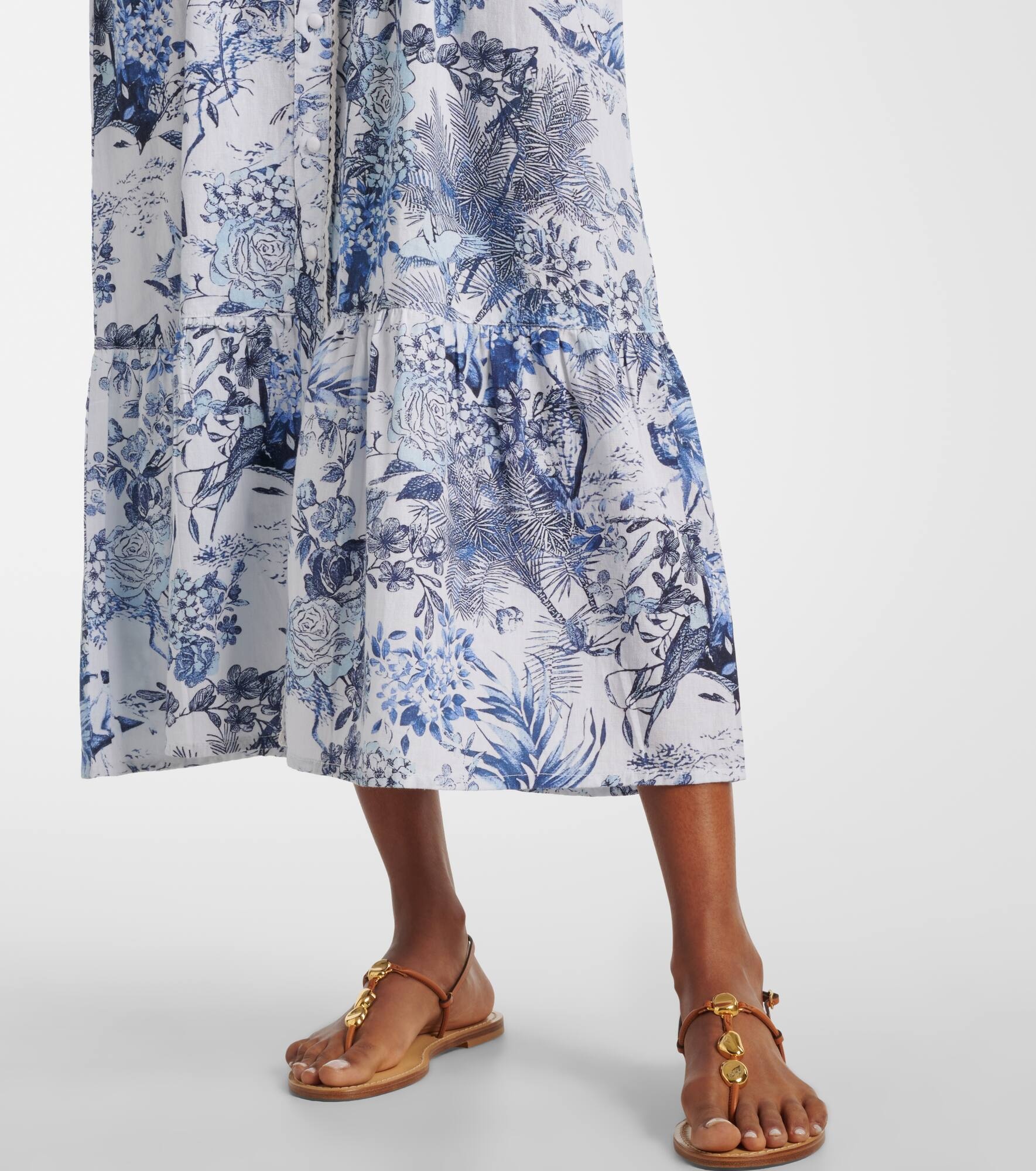 Kitty cotton and linen shirt dress - 6