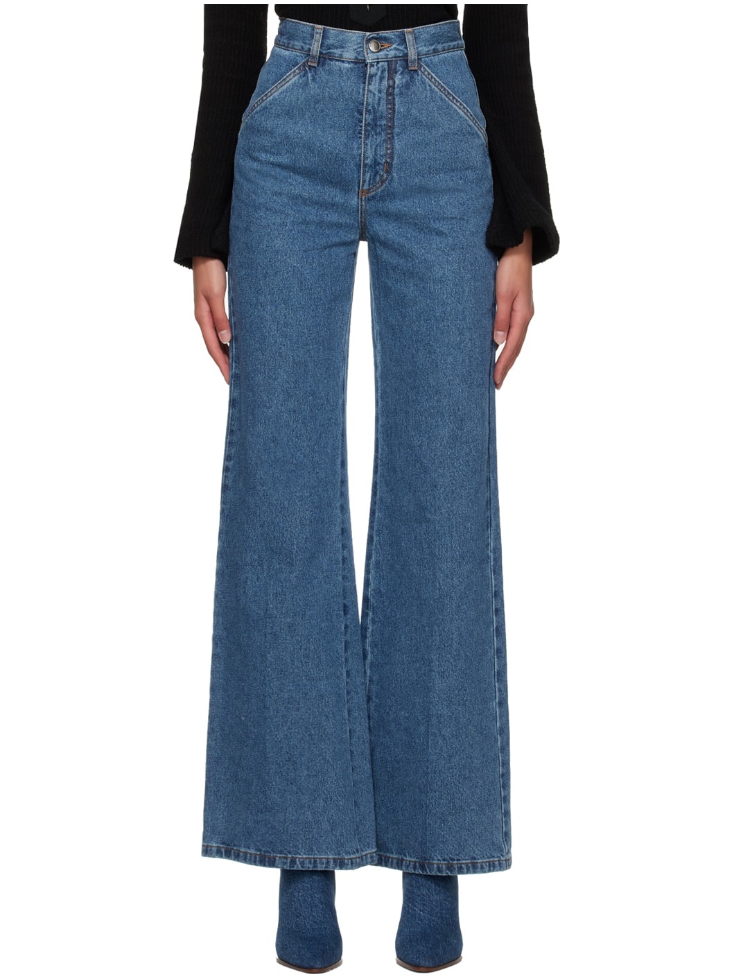 Blue Wide-Leg Jeans - 1