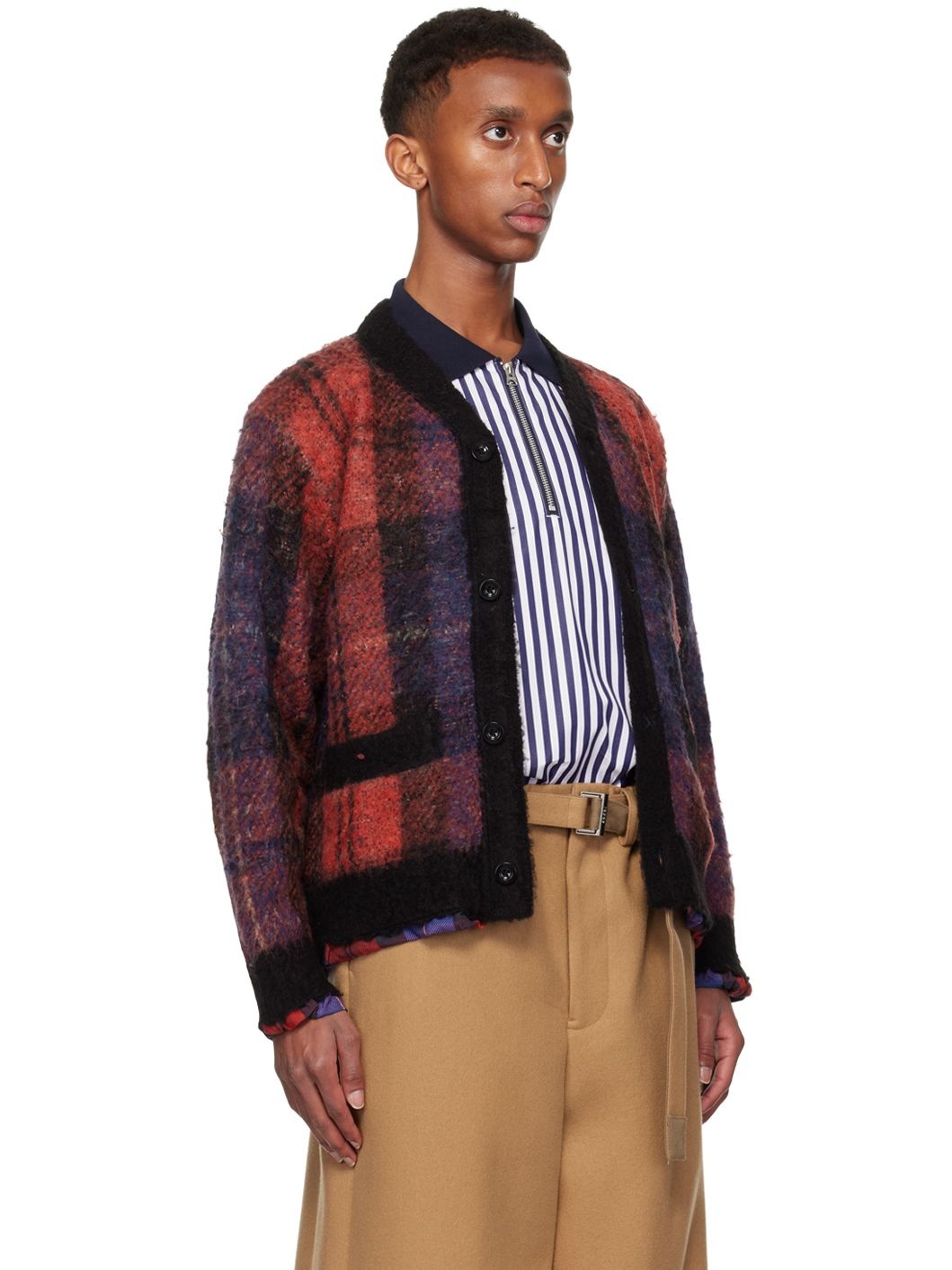 SSENSE Exclusive Red Check Cardigan - 2