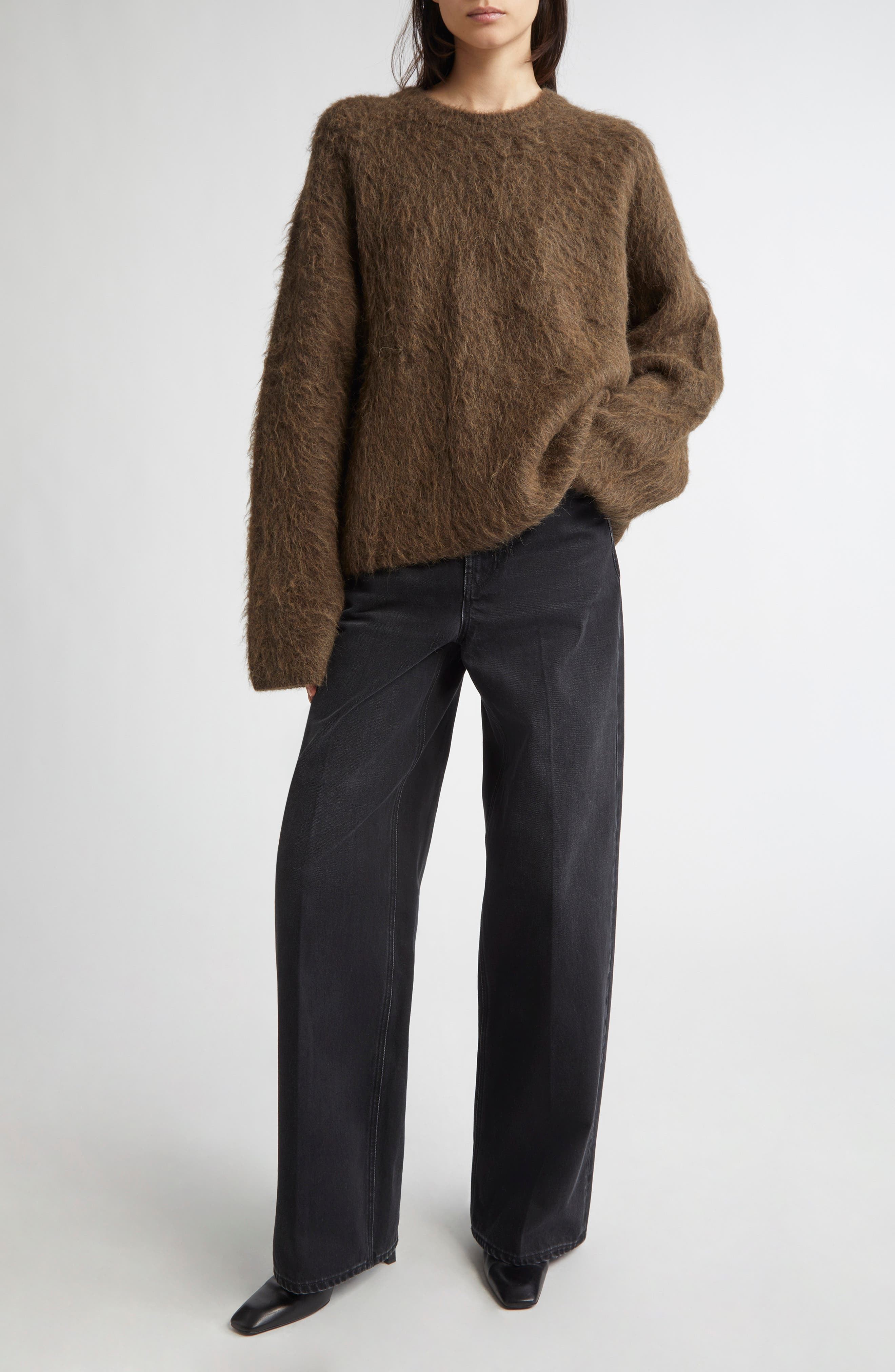 TOTEME High Waist Wide Leg Jeans in Faded Black at Nordstrom - 2