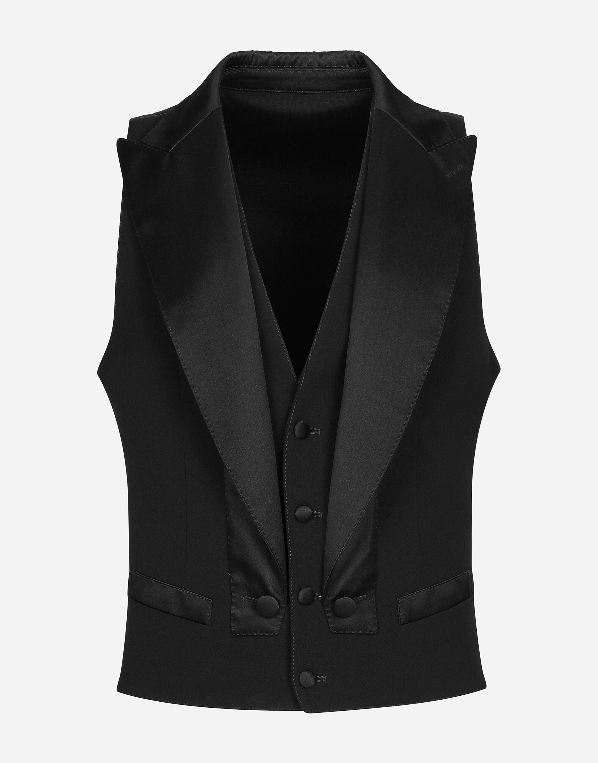 Single-breasted gabardine vest - 1