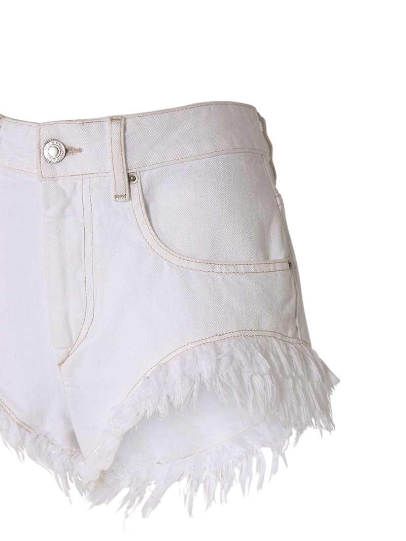 Eneidao fringed cotton denim shorts - 2