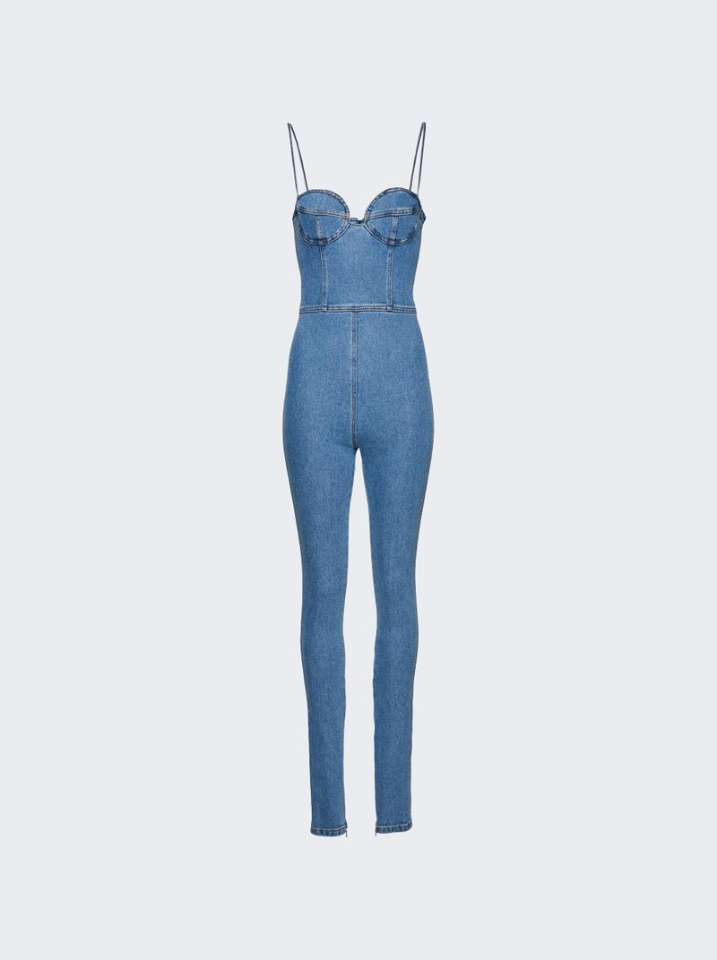 Denim Bustier Jumpsuit Blue 1