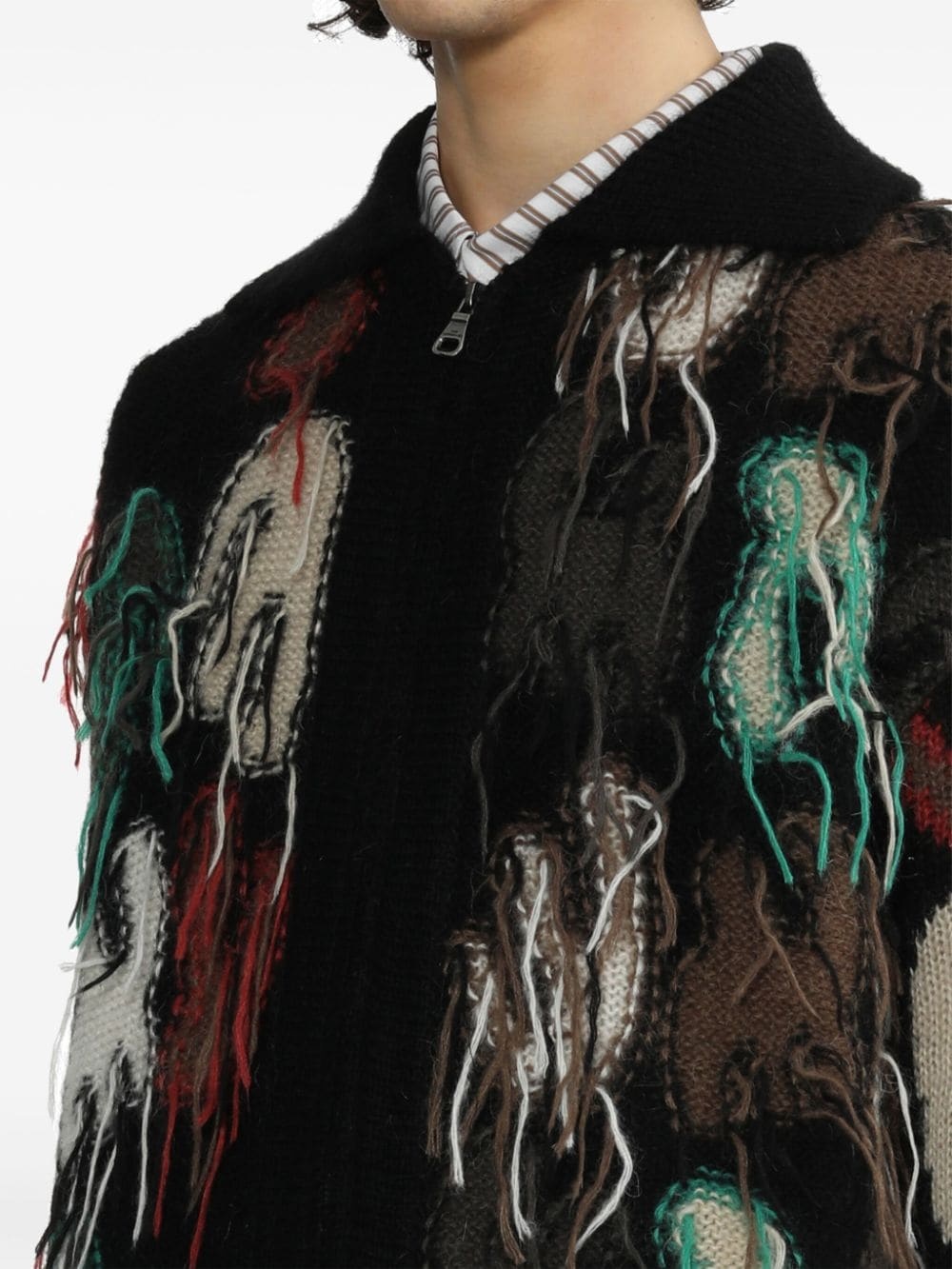 Rainbow intarsia cardigan - 5