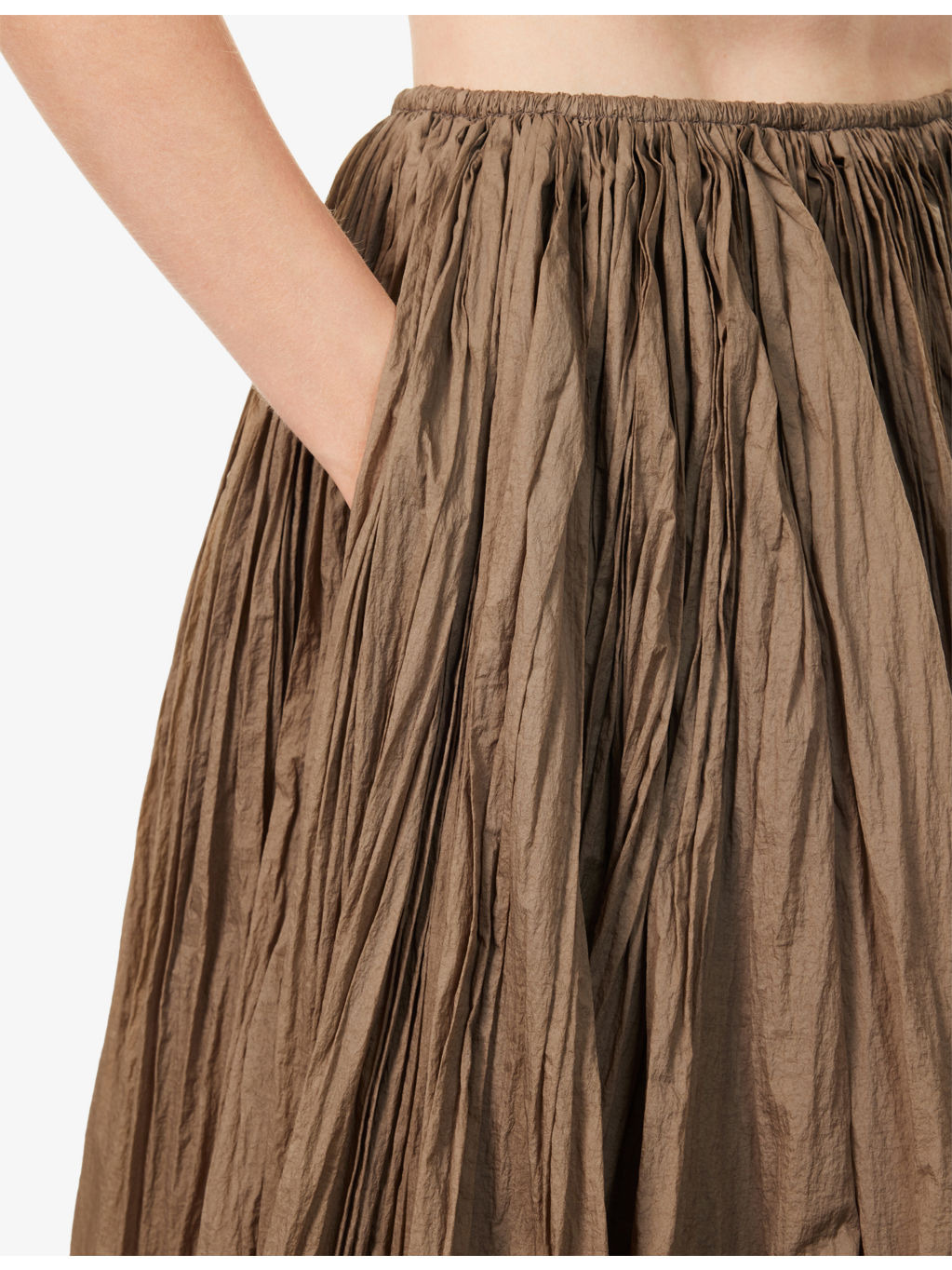 Bubble-Hem Pleated Crepe-Jersey Maxi Skirt - 5
