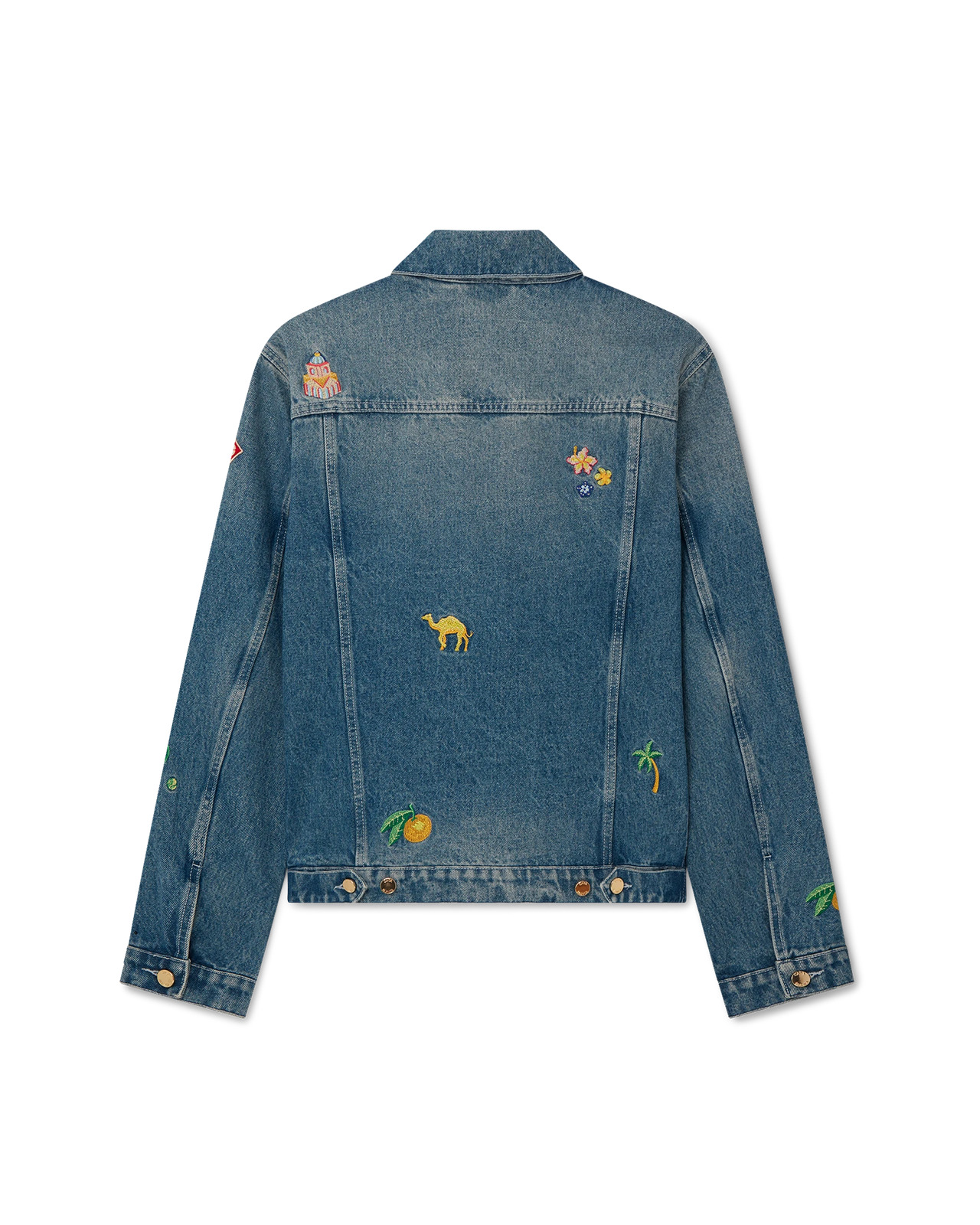 Embroidered Motif Denim Jacket | Casablanca Paris - 2