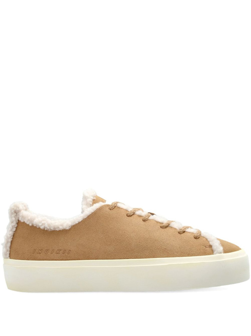 shearling-trimmed suede sneakers 1