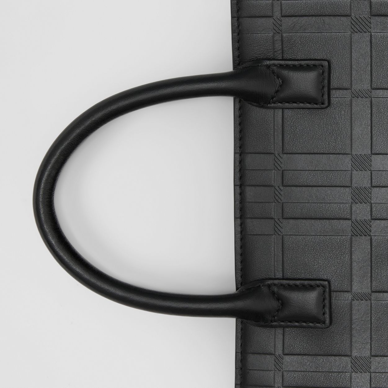 Mini Embossed Check Leather Tote - 2