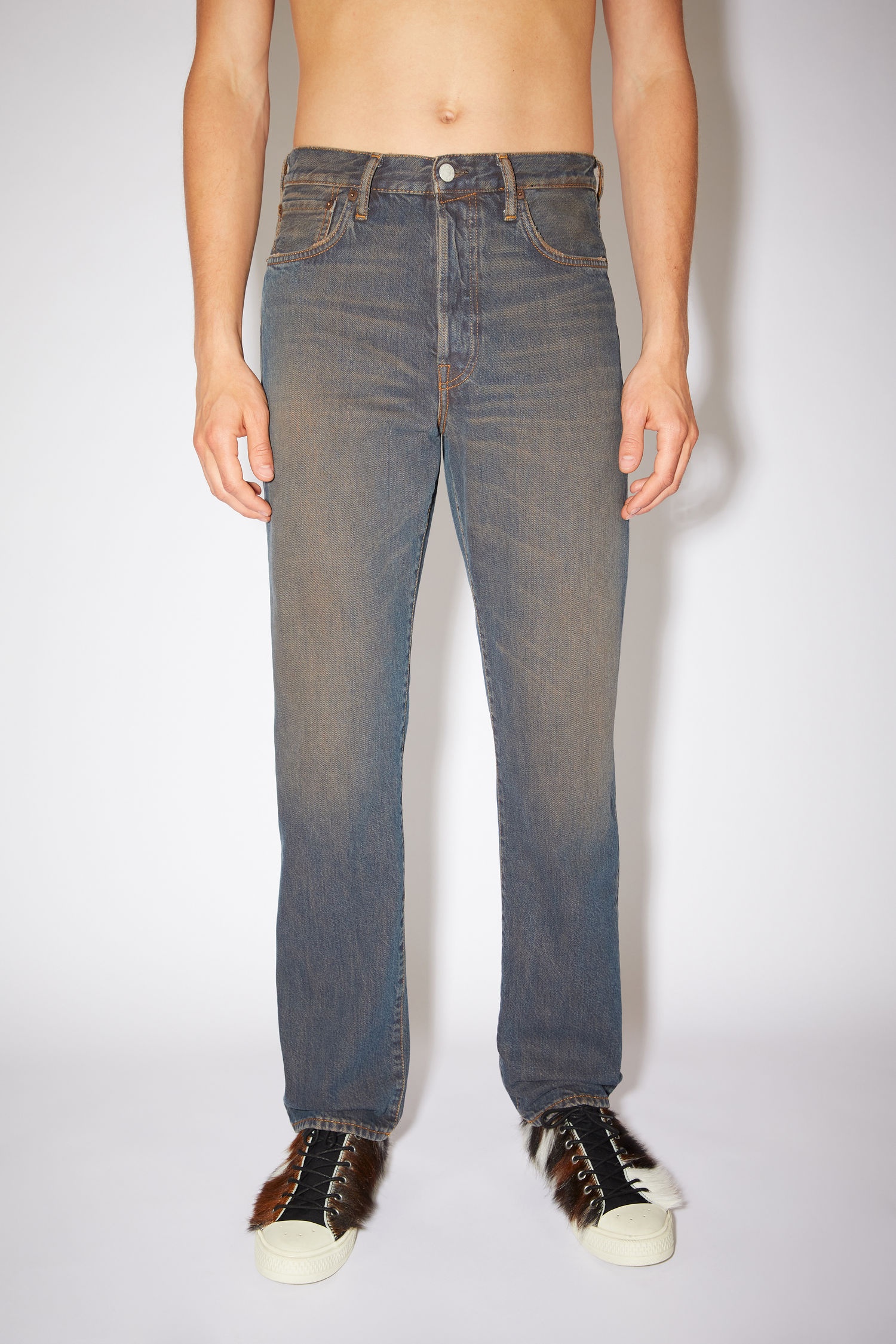 Straight fit jeans - Blue/brown - 2