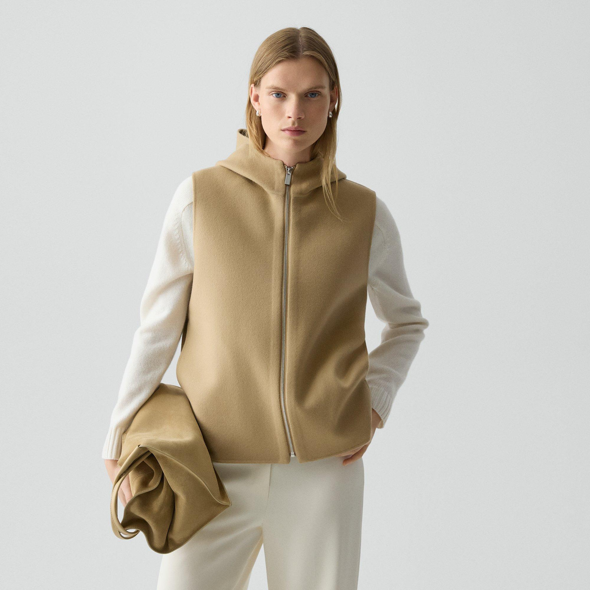 Hooded Vest in Double-Face Wool-Cashmere - 2