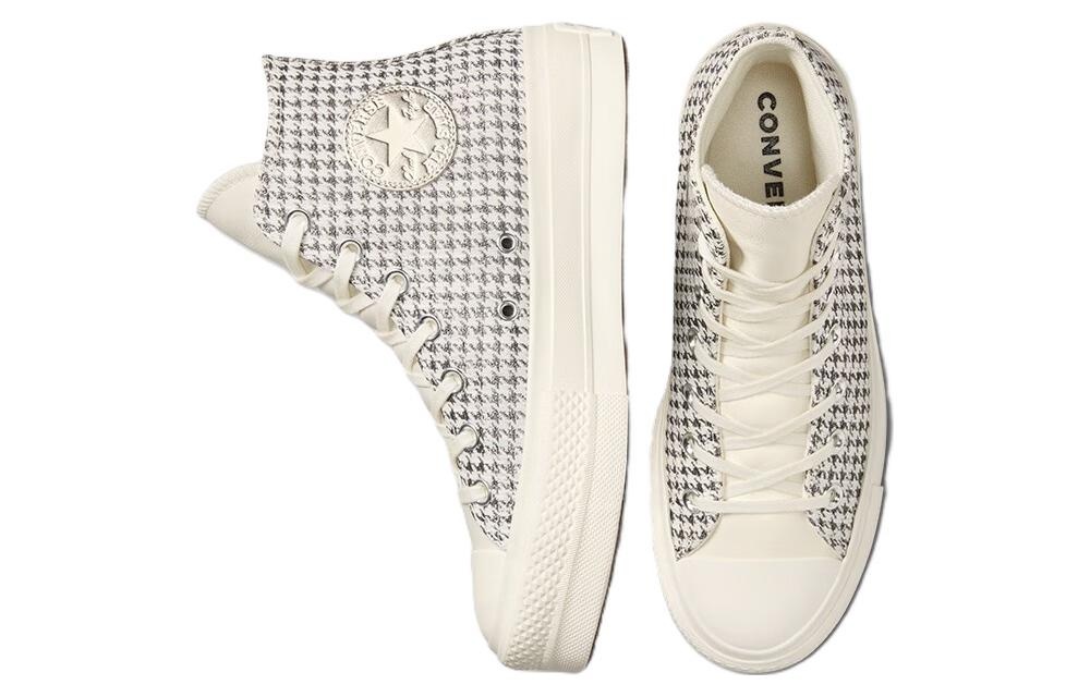 (WMNS) Converse Chuck Taylor All Star Lift Platform High 'Houndstooth Shine - Egret Pure Silver' A04 - 4