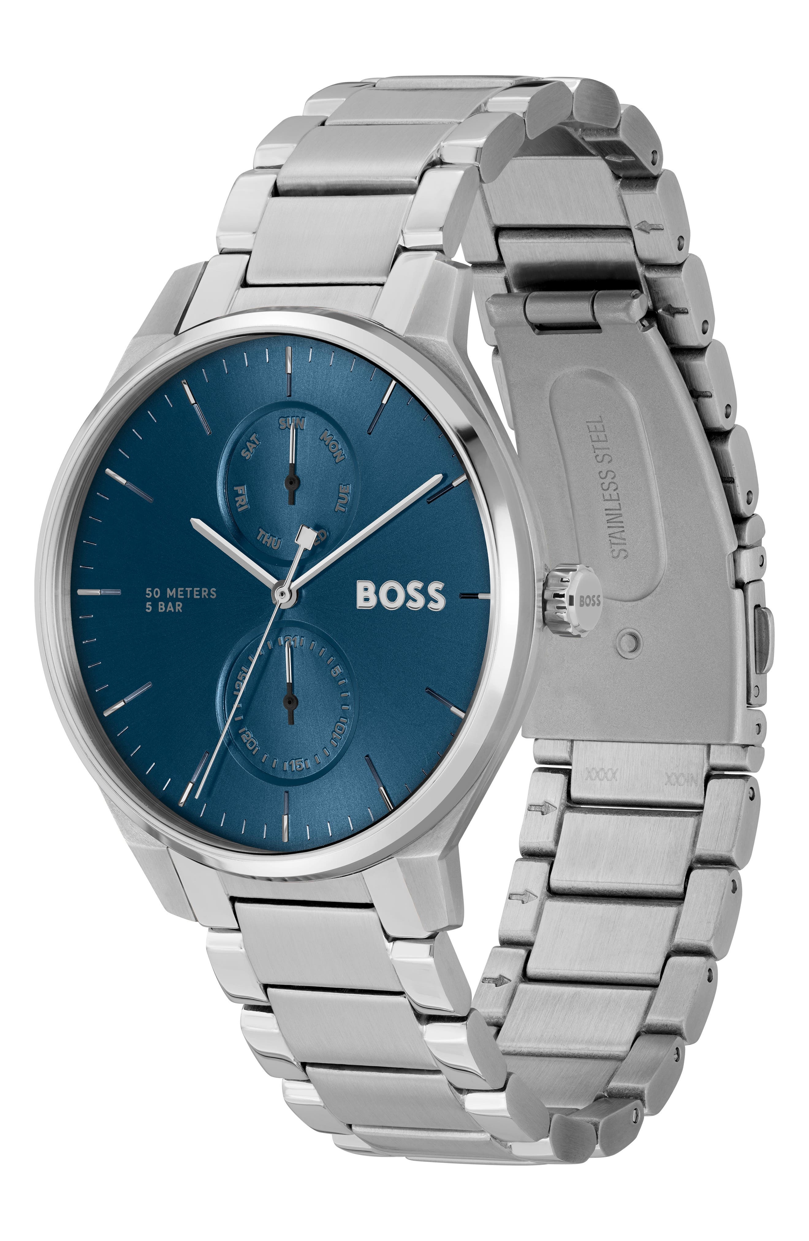 BOSS Tyler Bracelet Watch, 43mm in Blue at Nordstrom - 3