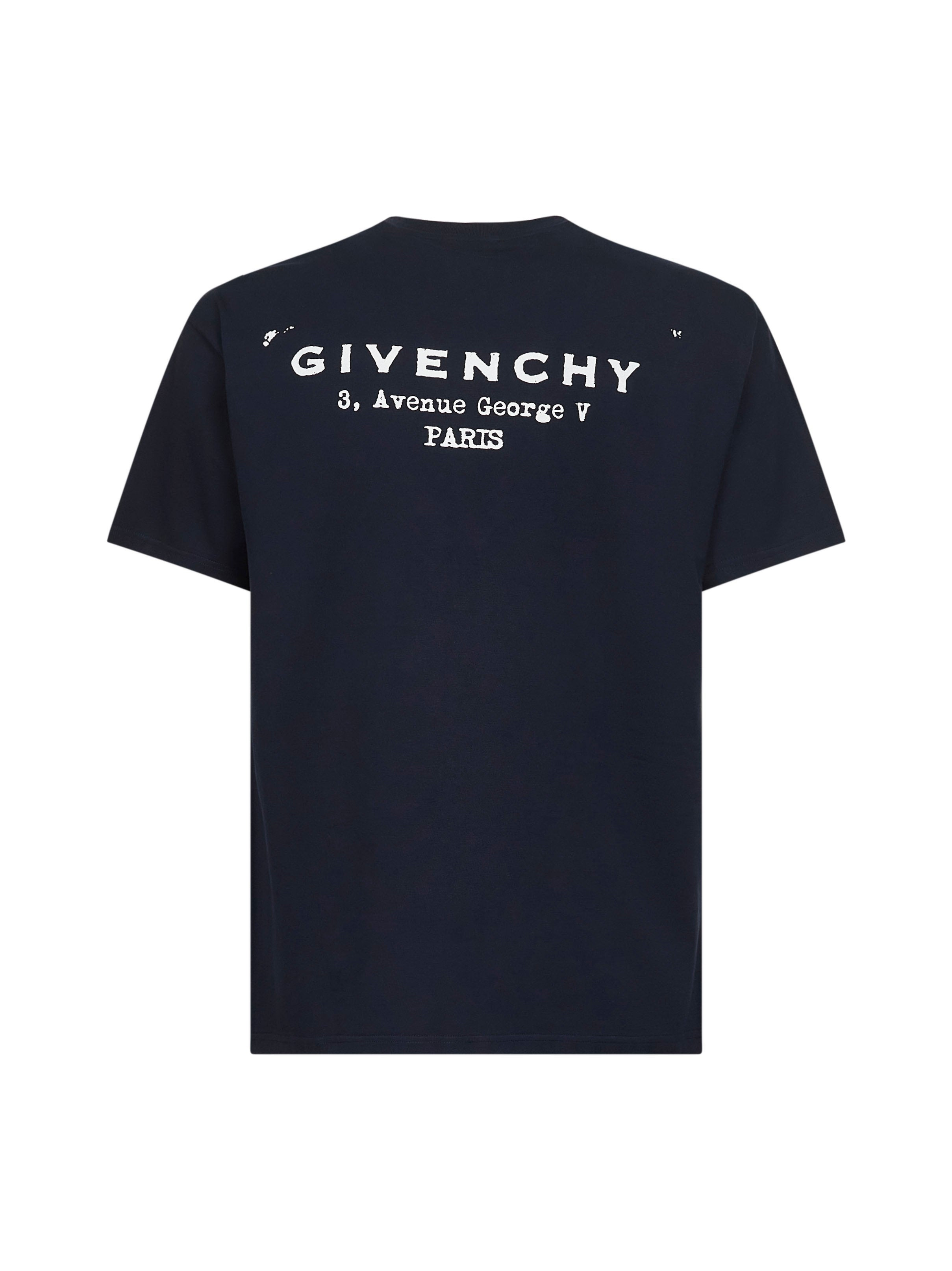 Givenchy Men Blue Cotton Jersey Crewneck T-Shirt - 2