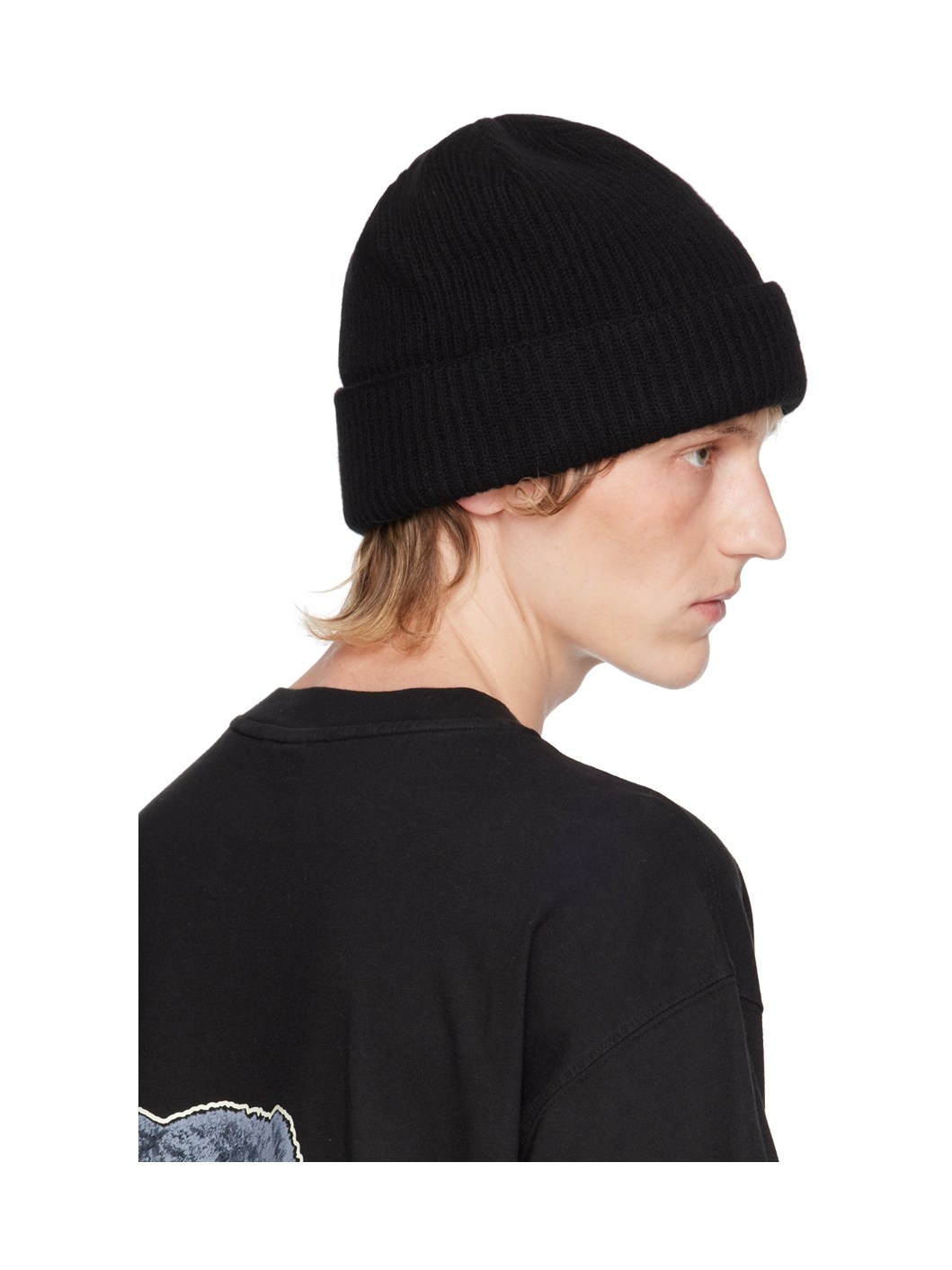 Black Knit Beanie - 3