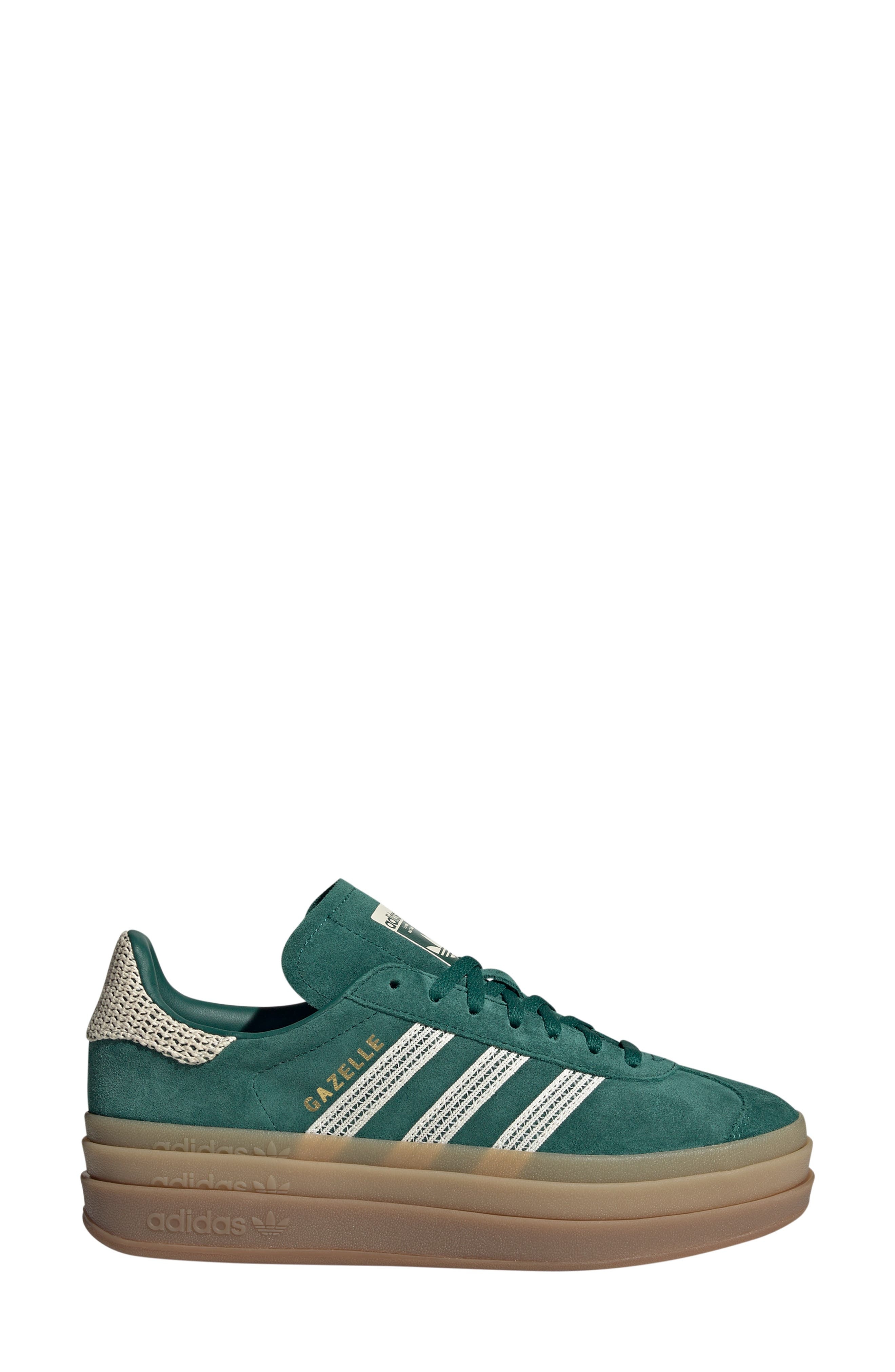 adidas Gazelle Bold Platform Sneaker in Collegiate Green/white/Gold at Nordstrom - 3