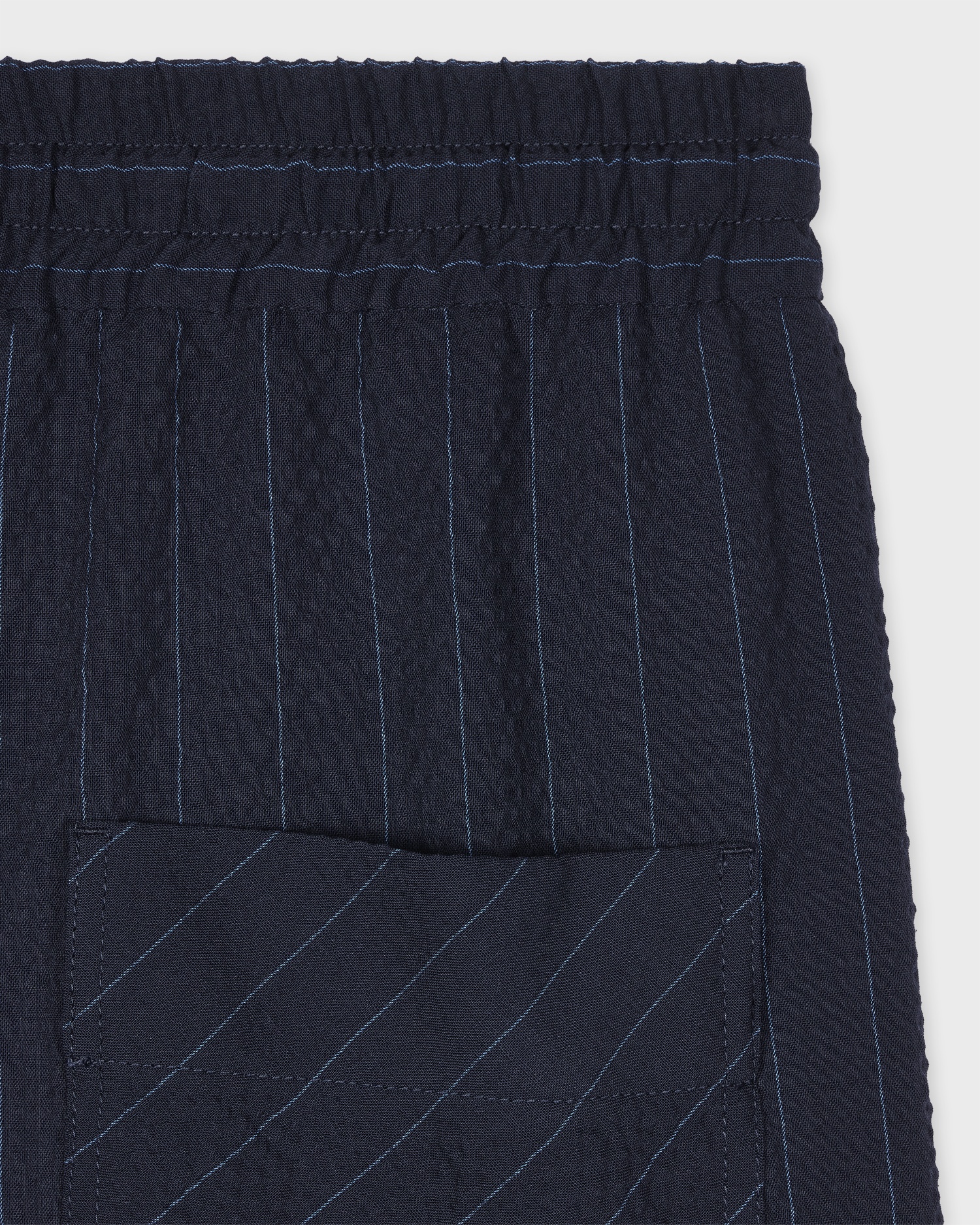 Women's Wool-Blend Navy Seersucker Pinstripe Suit - 6