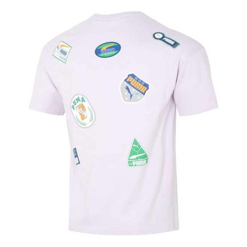 PUMA PUMA Team Badge Relaxed Short Sleeve T-Shirt 'Purple' 623249-17 outlook