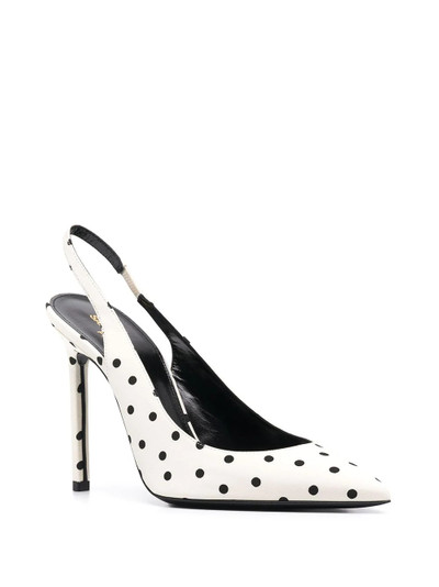 SAINT LAURENT polka dot slingback pumps outlook