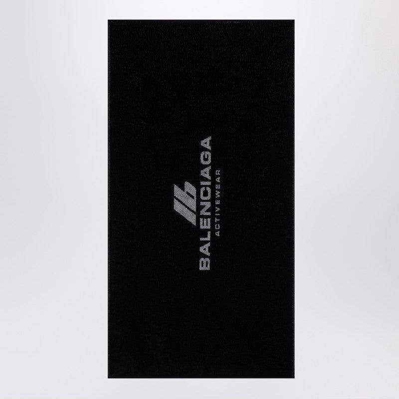 Balenciaga Black Cotton Activewear Gym Towel Men - 1