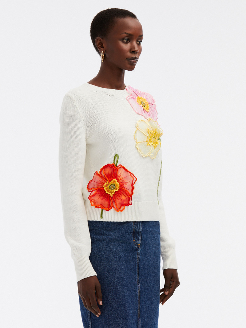 PAINTED POPPIES EMBROIDERED PULLOVER 3