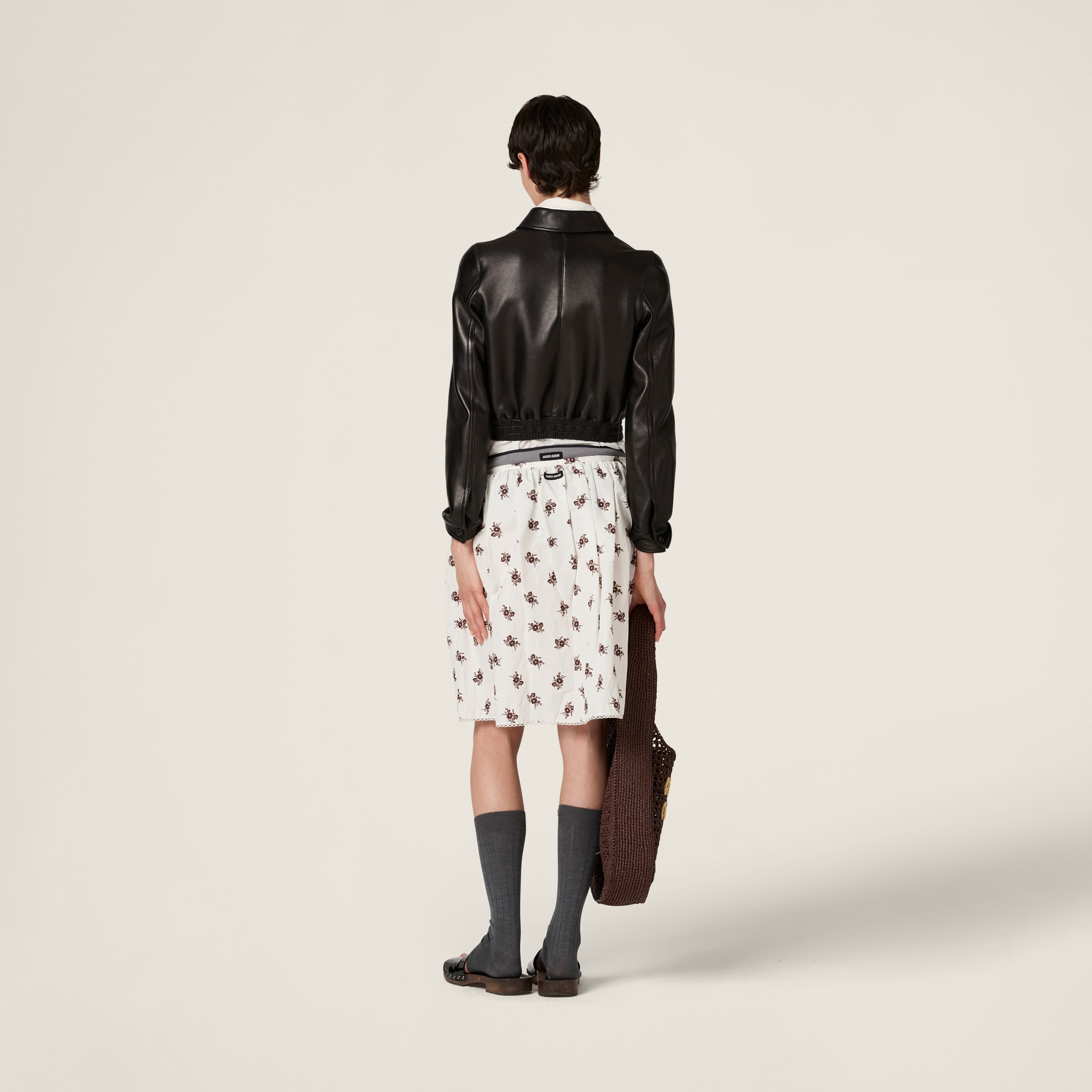 Miu Miu Printed slubbed poplin skirt | REVERSIBLE