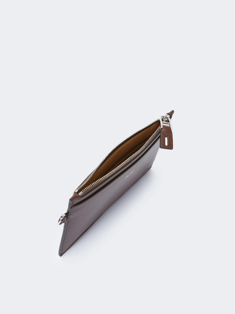 Max Mara CLASSICPOUCH Wrist-strap leather pouch - COCOA outlook