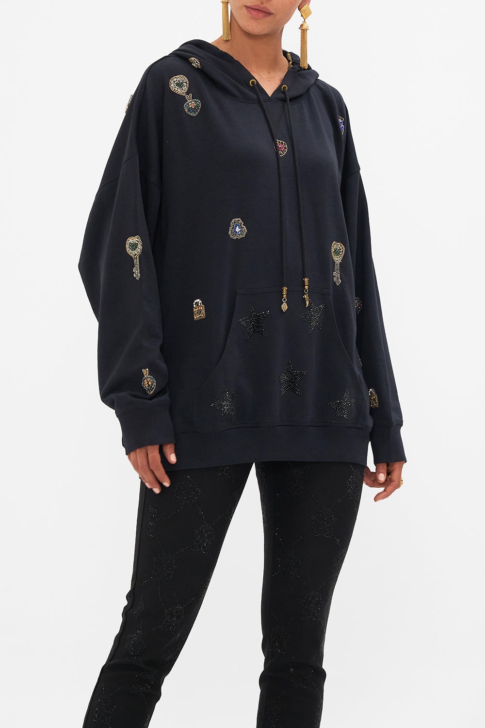 OVERSIZED EMBELLISHED BOYFRIEND HOODIE - 5