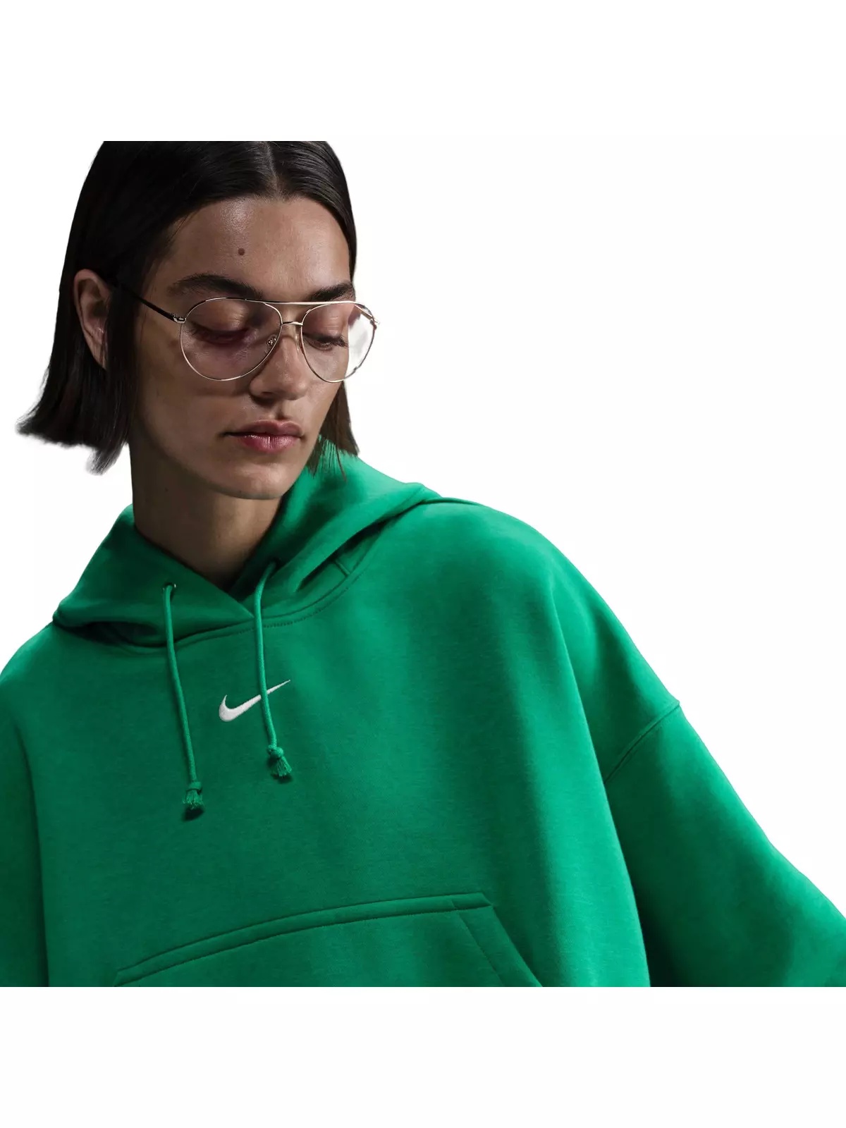 Women's Sportswear Phoenix Fleece Over-Oversized Pullover Hoodie - Green - 3