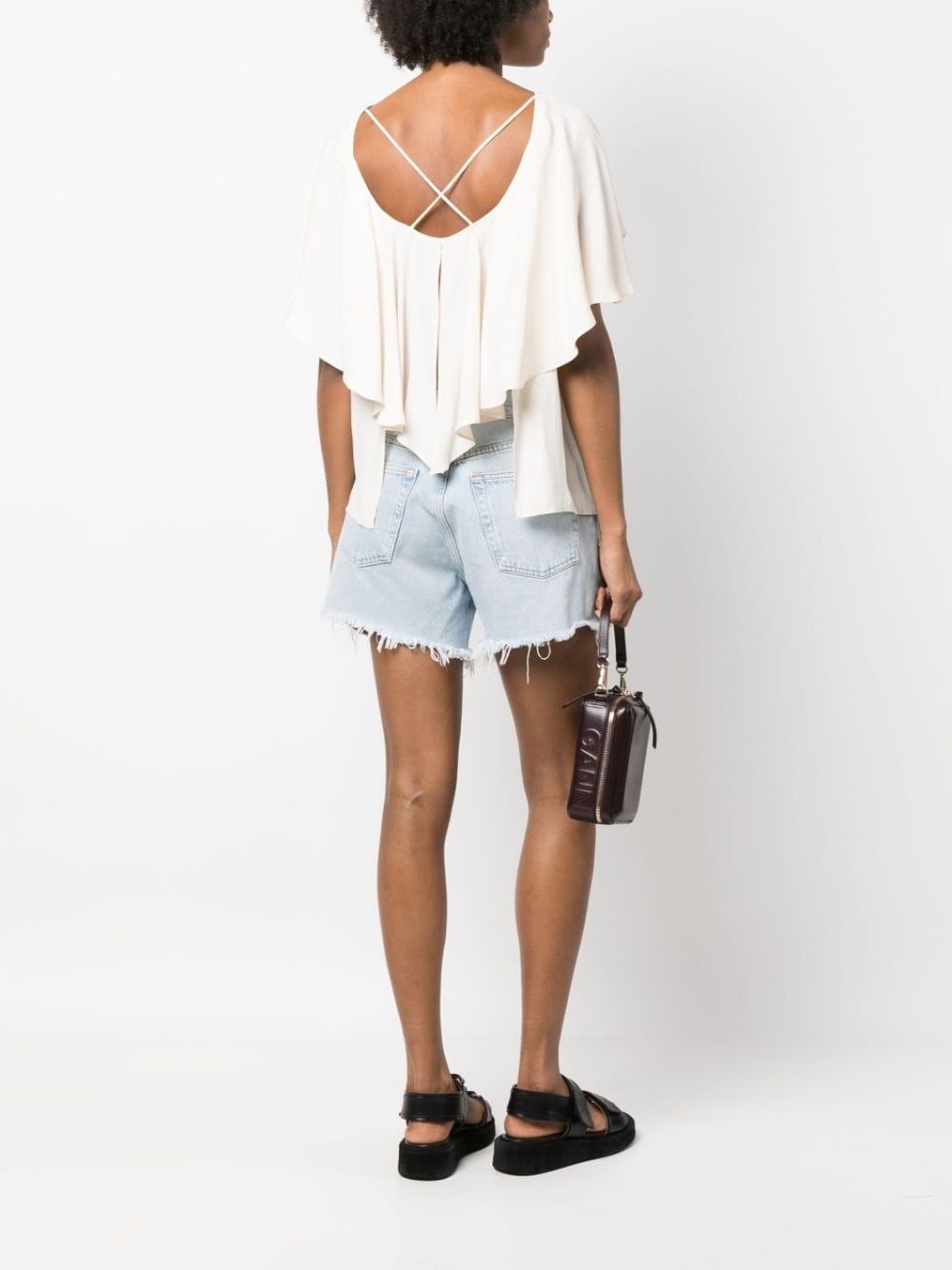 ruffled short-sleeve blouse - 2