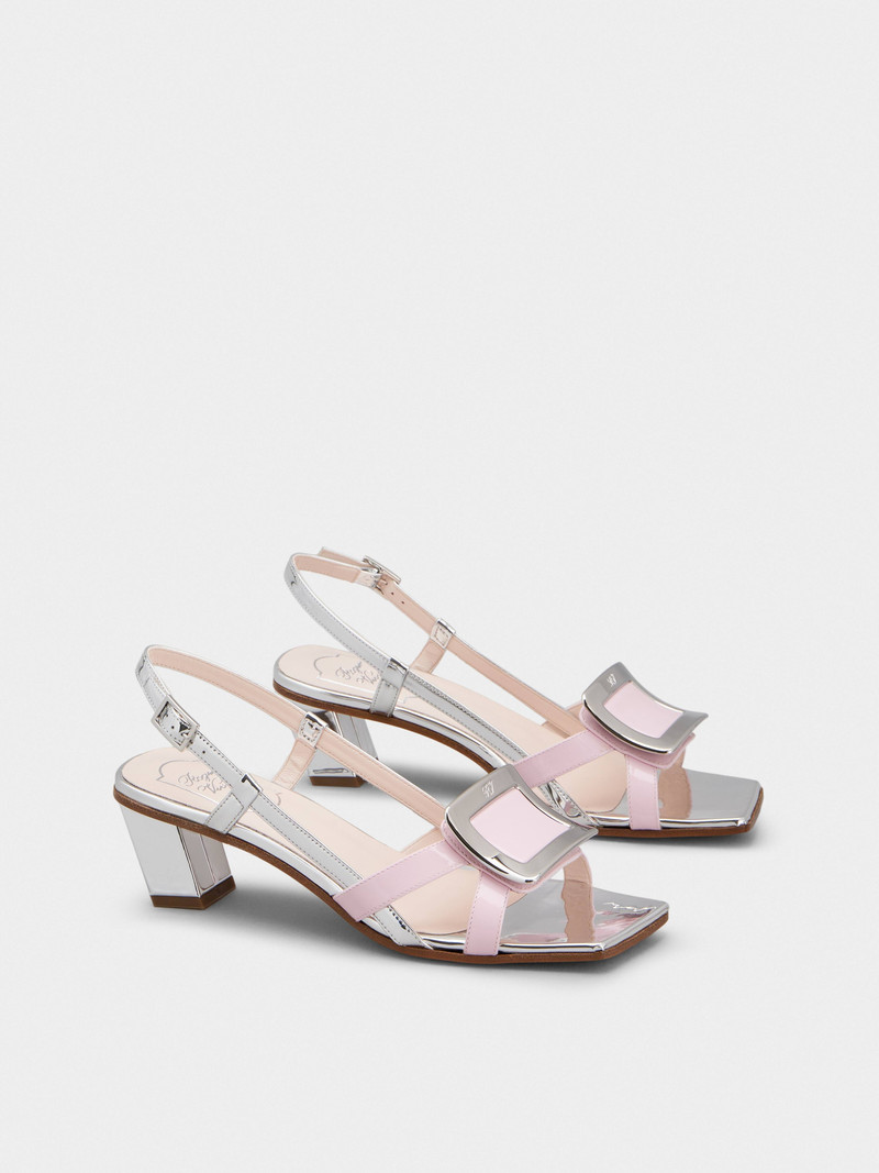 Roger Vivier Belle Vivier Metal Buckle Sandals in Patent Leather outlook